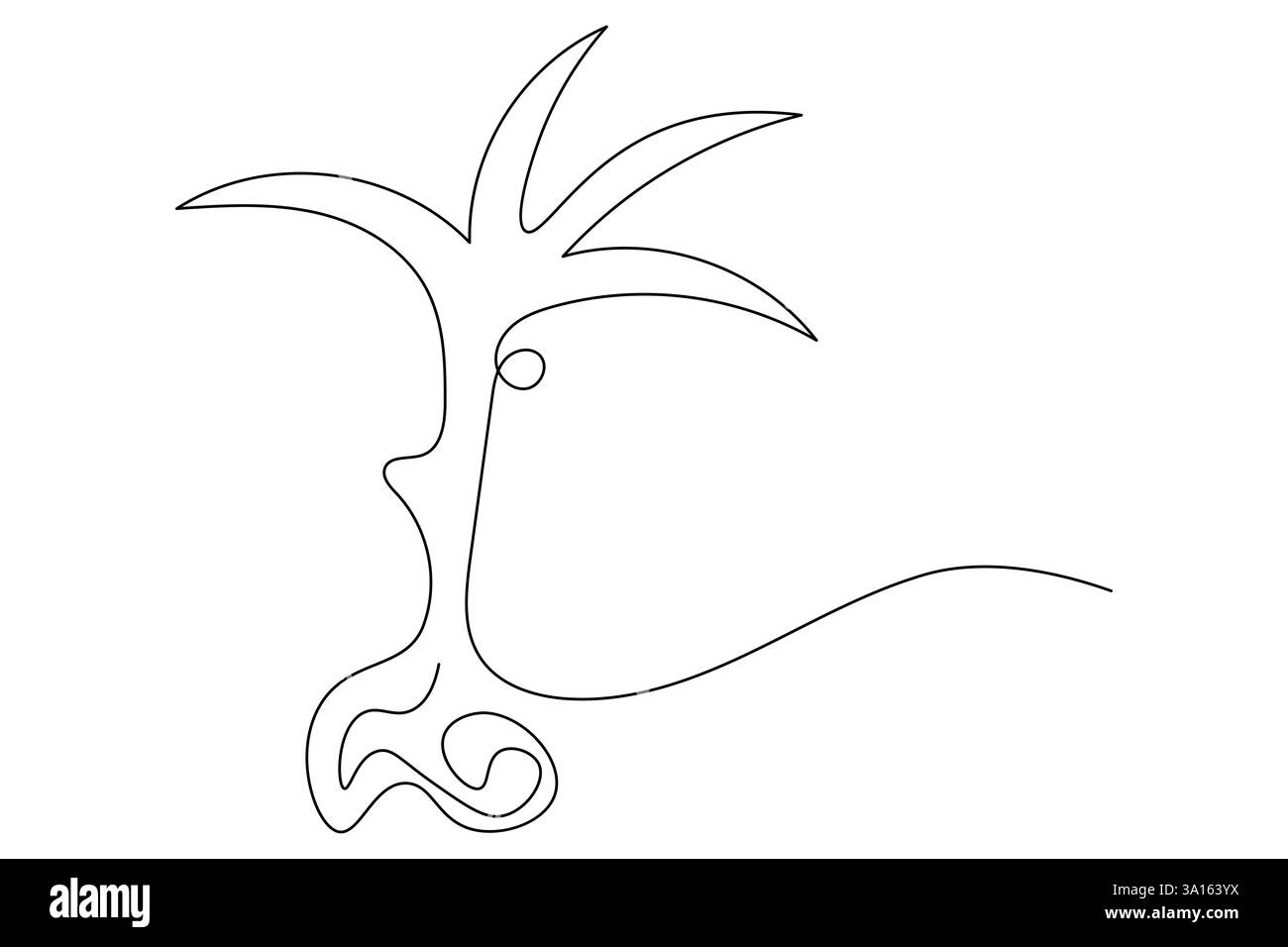 Palme durchgehende einzeilige Kunstvektor-Illustration Stock Vektor