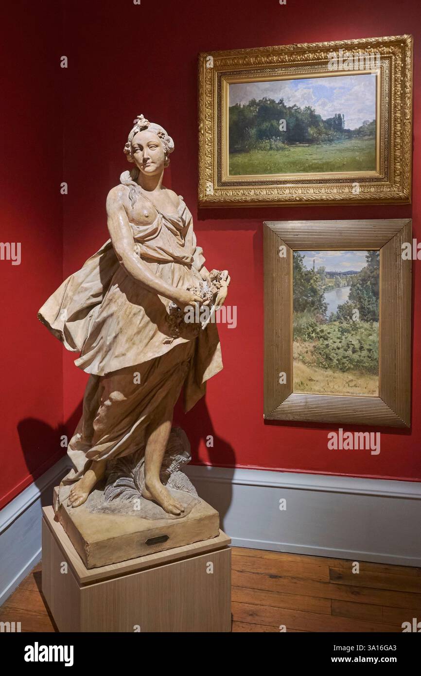Frankreich, Charente, Cognac, das Kaufmannshaus Museum für Kunst und Geschichte im privaten Herrenhaus des Dupuy d'Angeacs, Cognac-Kaufleute, Flora-Statue aus dem 18. Jahrhundert Stockfoto