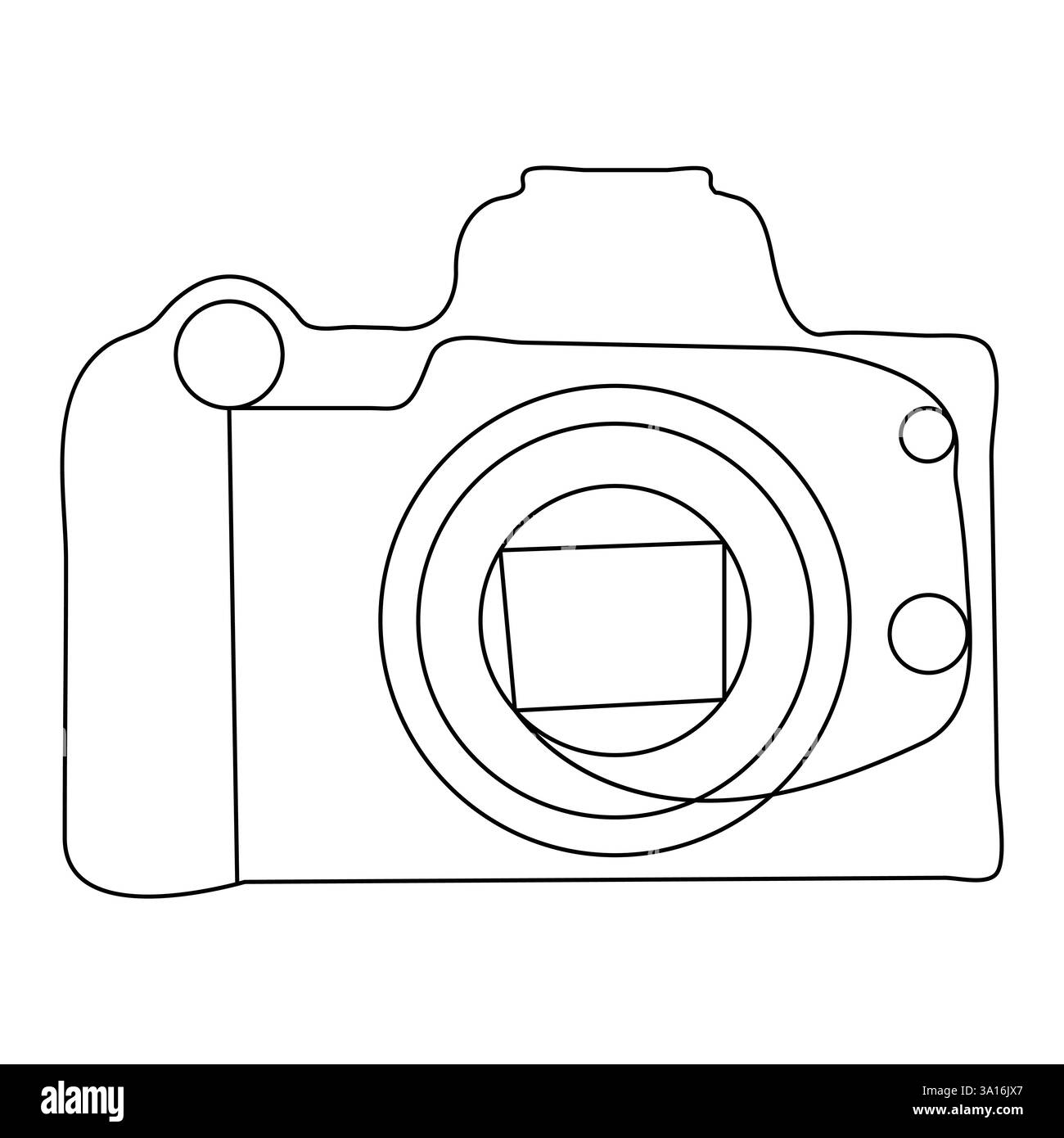 Durchgehende einzeilige Kunstzeichnung mit klassischem Kamerastil und umrissener Vektorillustration Stock Vektor