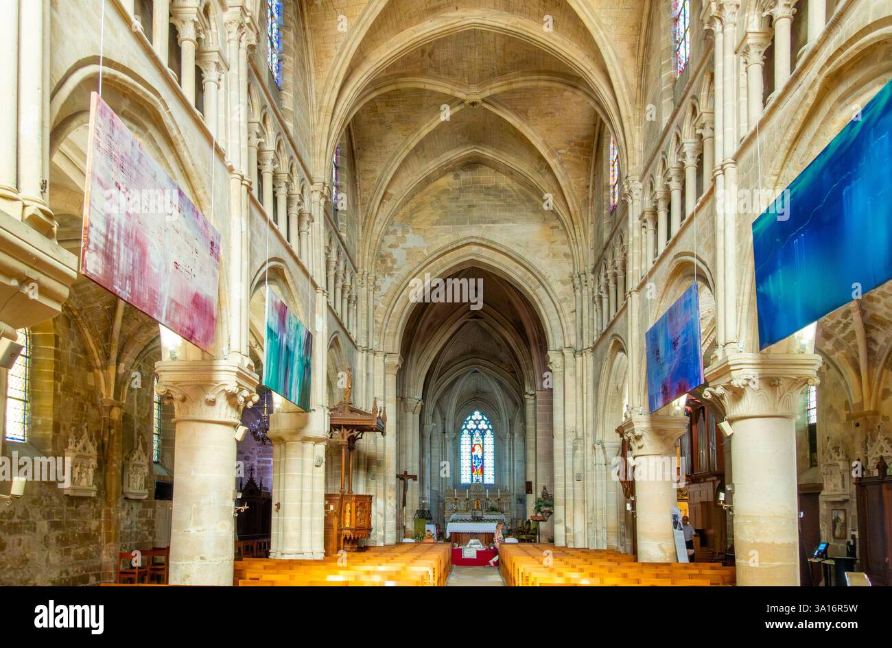 Frankreich, Val d'Oise, Auvers sur Oise, Kirche unserer Lieben Frau von der Himmelfahrt Stockfoto