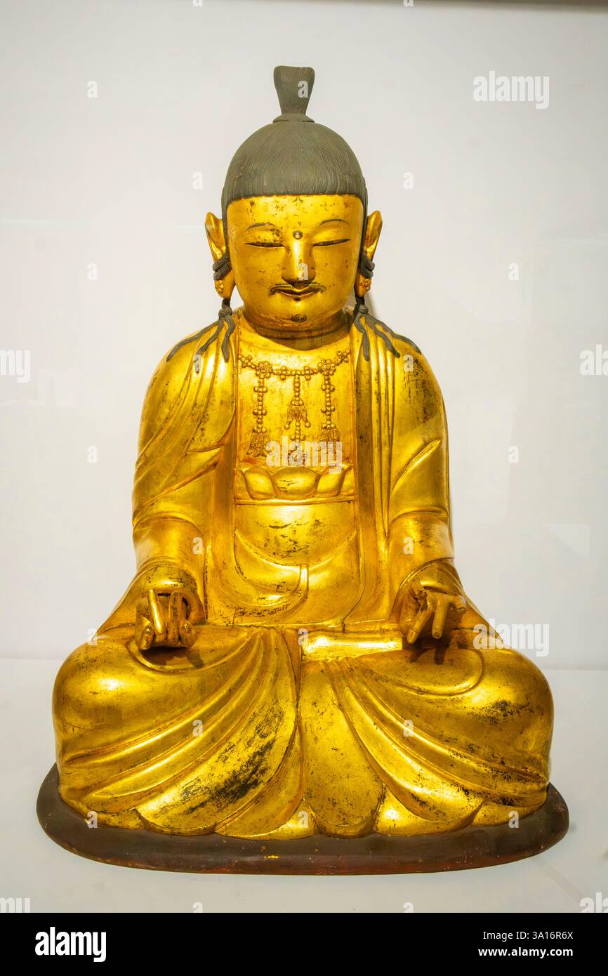 Frankreich, Paris, Guimet Museum, Korea, buddhistische Statue von der Blütezeit Koryos (918 1392) bis zur Choson-Zeit (1392 1910) Stockfoto