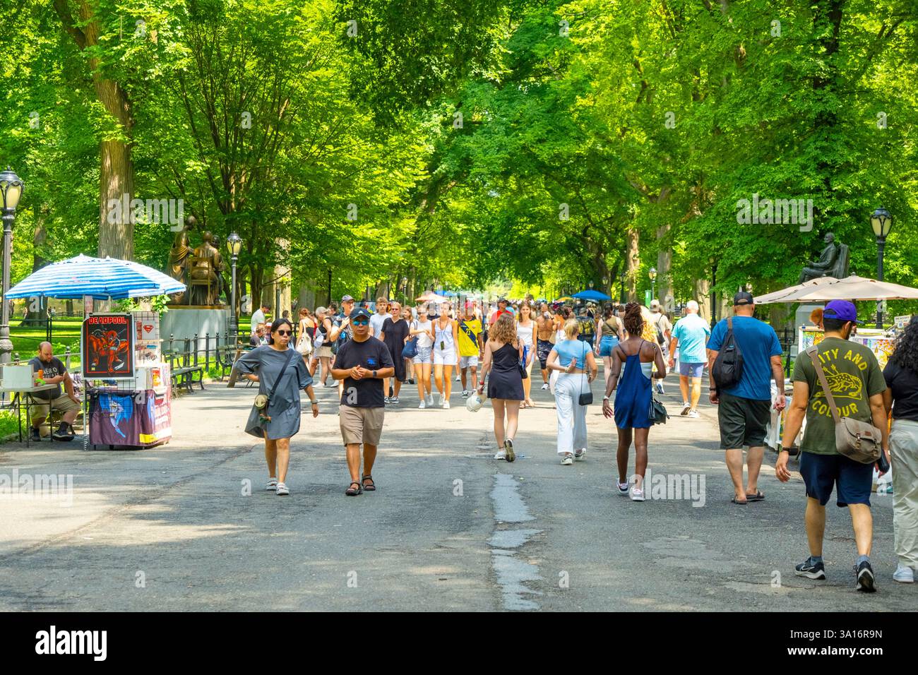 Usa, New York State, New York City, Manhattan, Central Park, die Mall Stockfoto