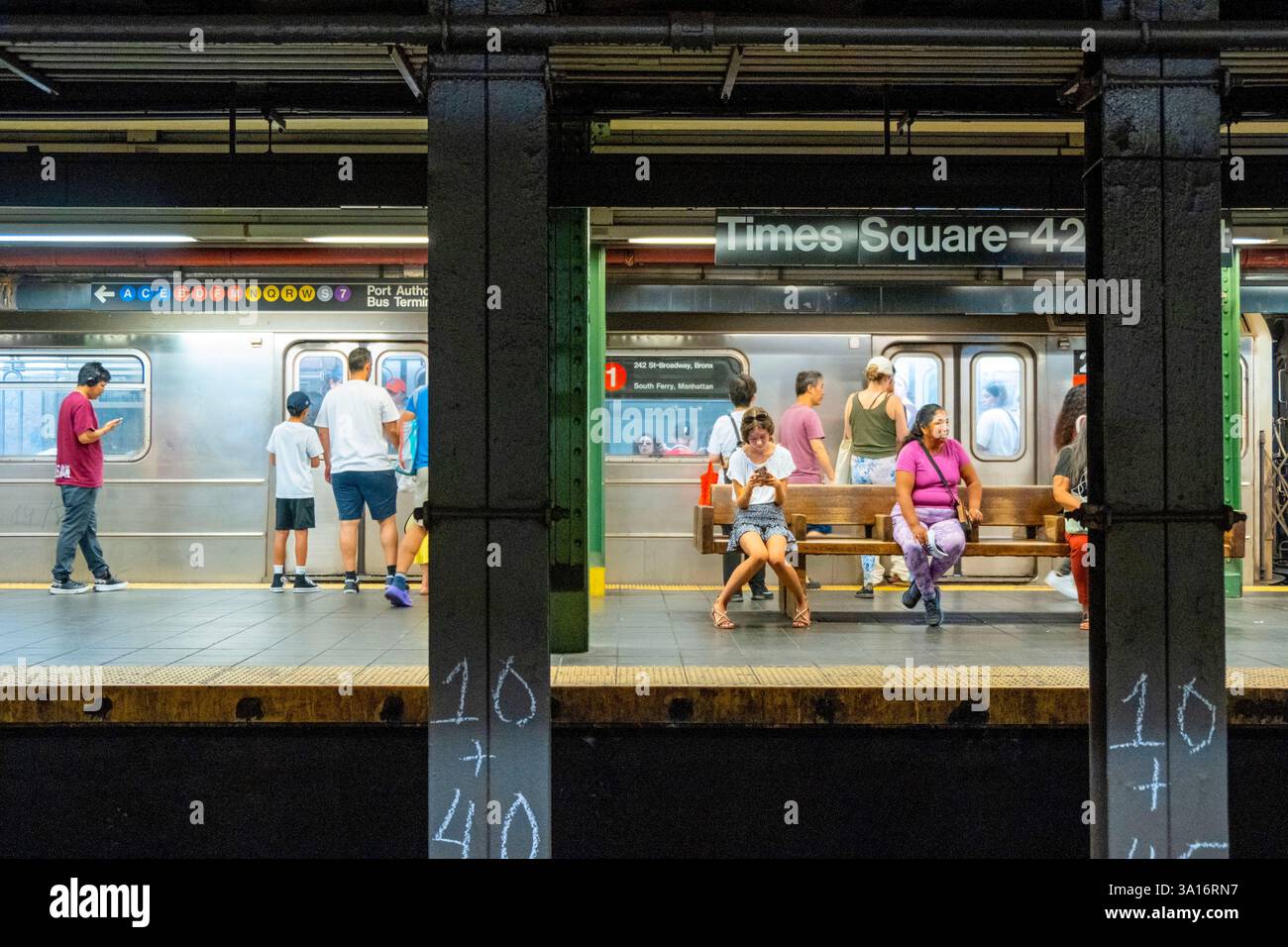 USA, New York State, New York City, Manhattan, Times Square U-Bahn-Station Stockfoto