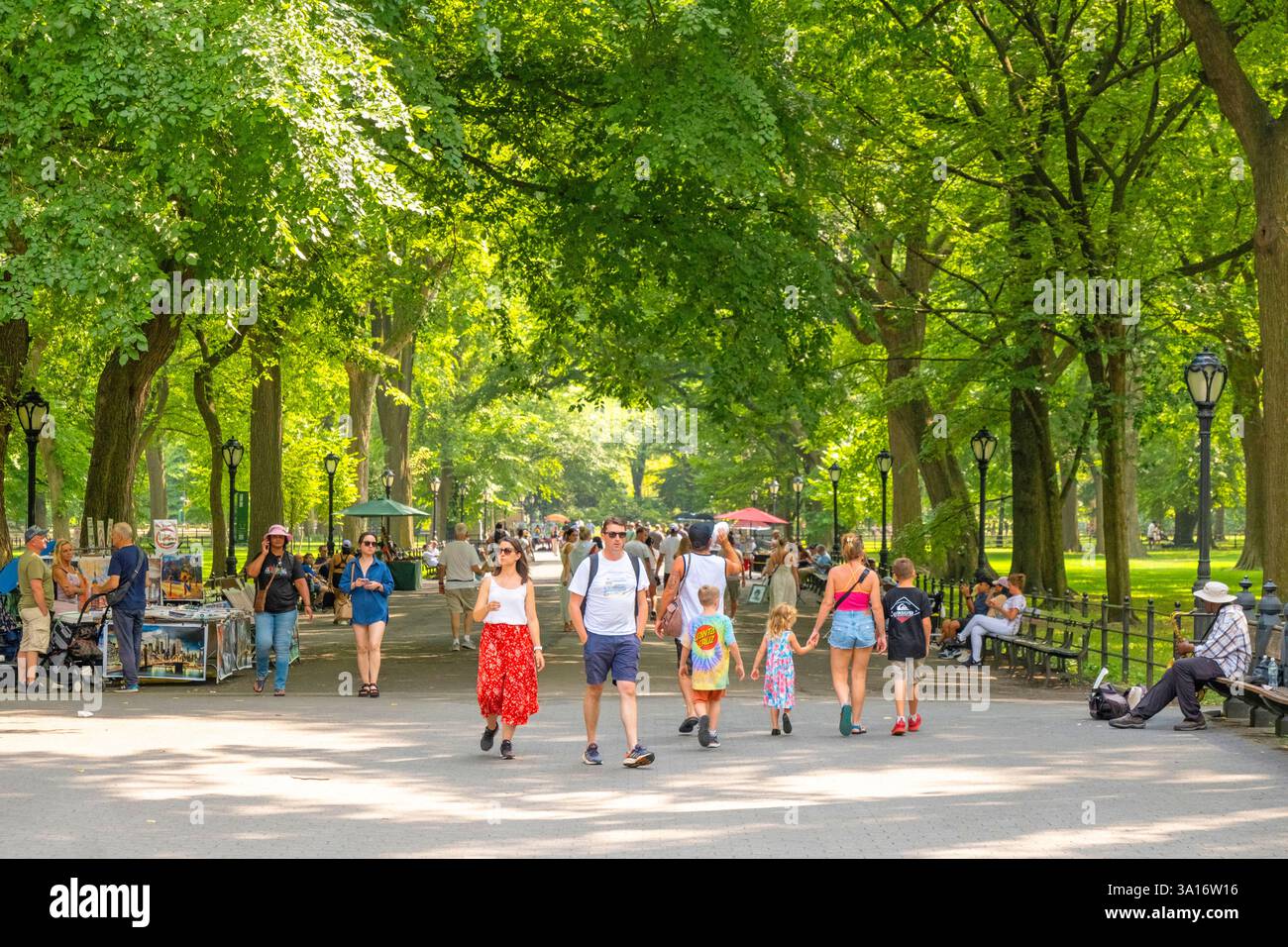 Usa, New York State, New York City, Manhattan, Central Park, die Mall Stockfoto