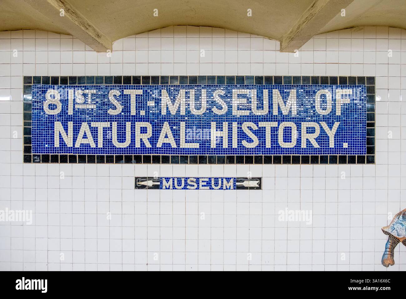 USA, New York State, New York City, Manhattan, U-Bahn-Station Museum of Natural History Stockfoto