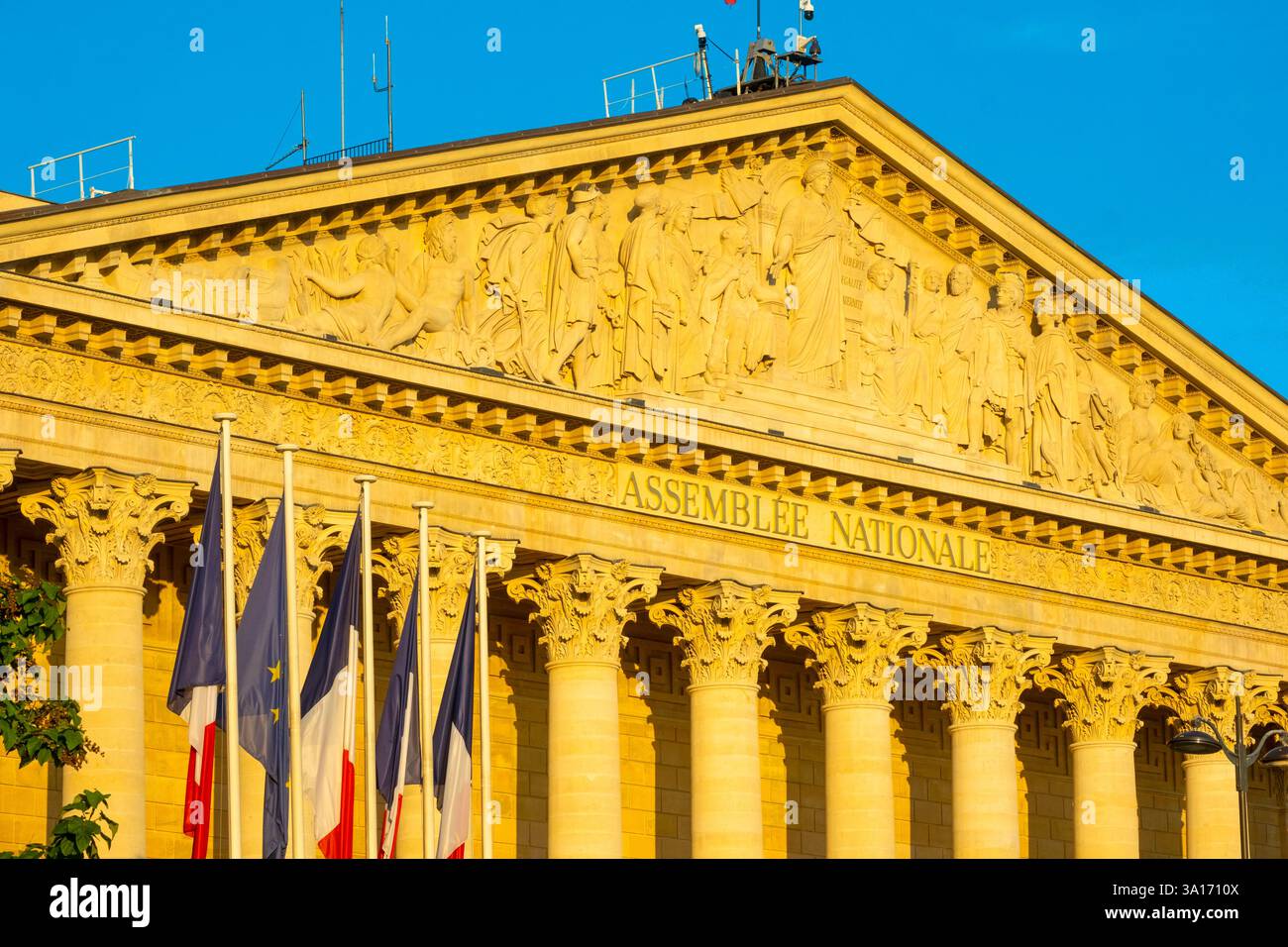 Frankreich, Paris, von der UNESCO als Weltkulturerbe gelistetes Gebiet, Palais Bourbon, Sitz der Nationalversammlung Stockfoto