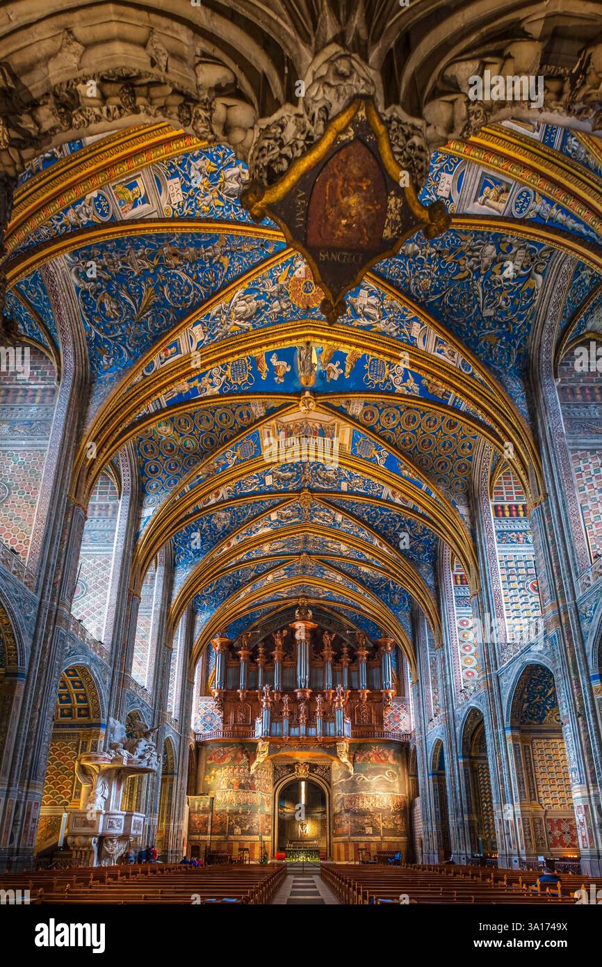 Frankreich, Tarn, Albi, Bischofsstadt Albi, die zum UNESCO-Weltkulturerbe gehört, Kathedrale Sainte Cecile, Renaissance-Fresken der Gewölbe Stockfoto