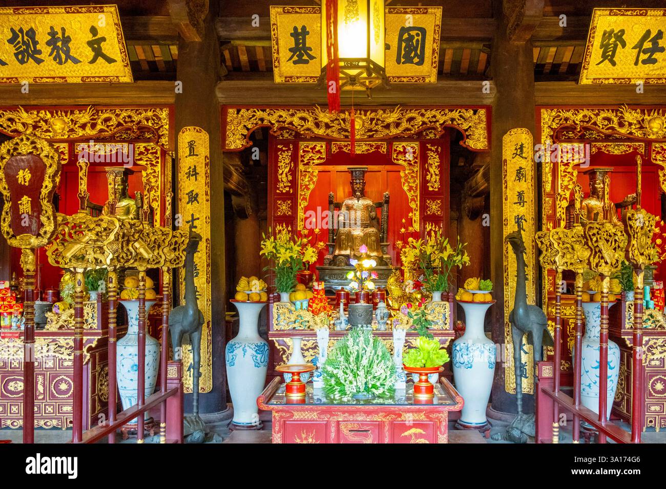 Vietnam, Hanoi, Stadtzentrum, der Tempel der Literatur Stockfoto
