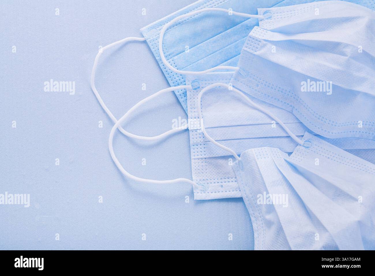 Nahaufnahme der medizinischen chirurgischen Grippeschutzmaske Textilfilter Stockfoto