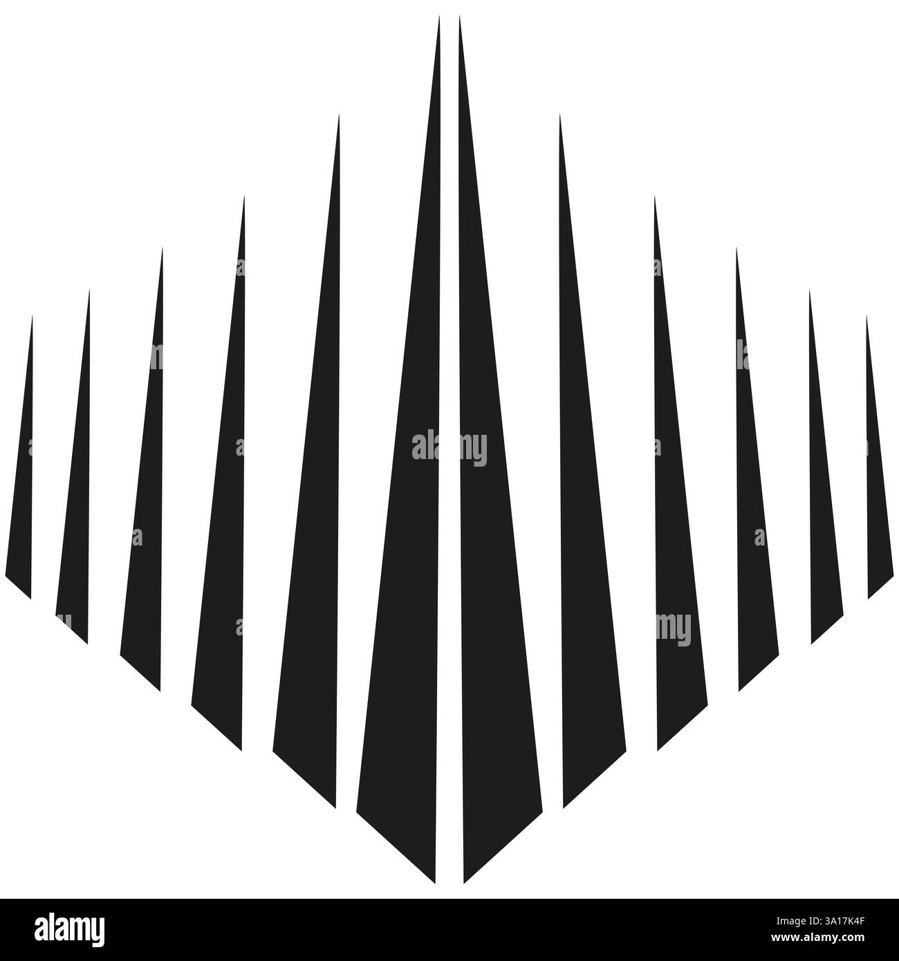 Abstrakter Dreieckskranz. Kreisförmiges Vektordesign. Geometrisches Pfeilmuster. Schwarze Dreiecksformen. Stock Vektor