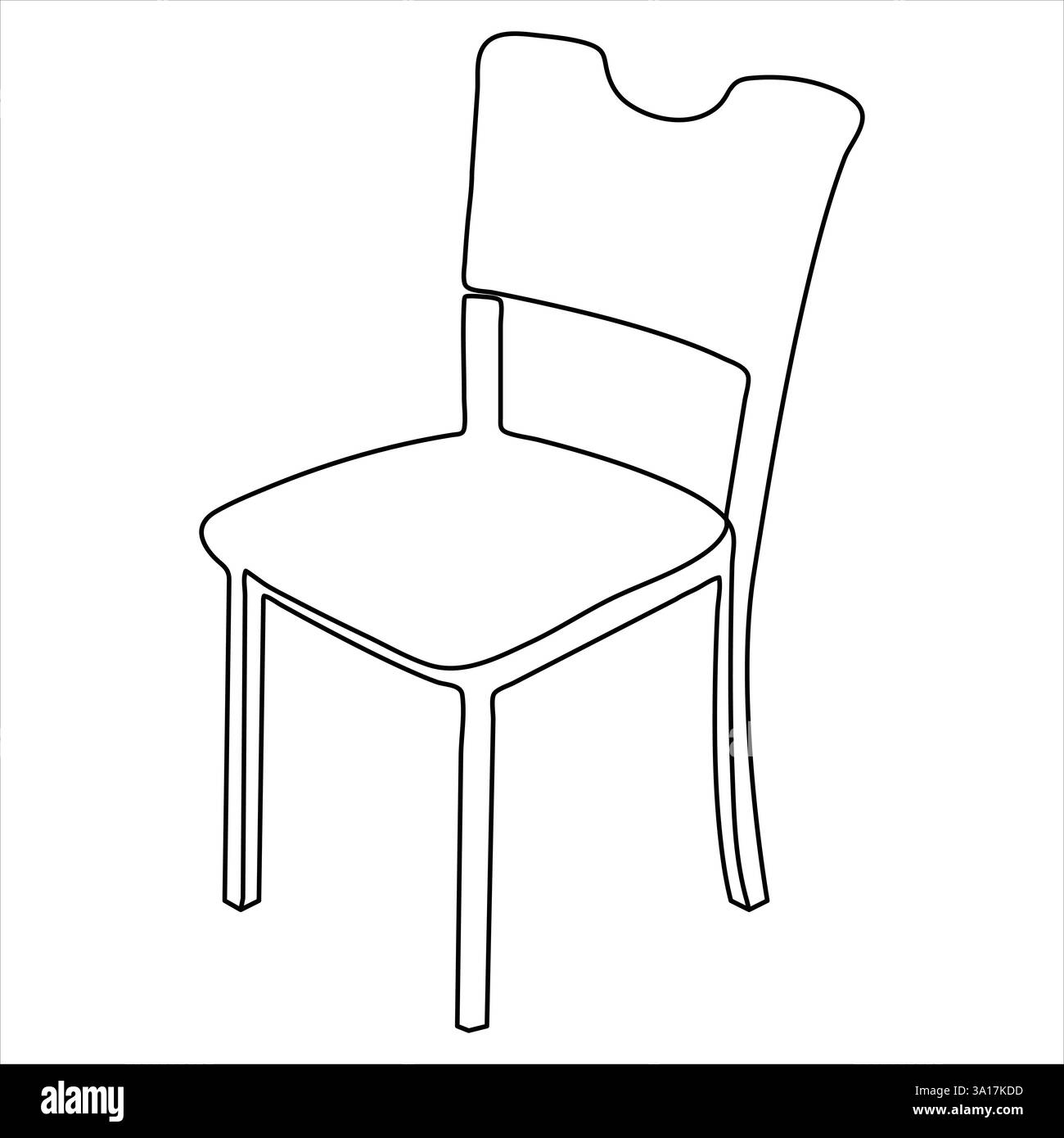 Durchgehende einzeilige Handzeichnung einfache moderne Stuhl-Ikone und Umrissvektor-Kunst-Illustration Stock Vektor