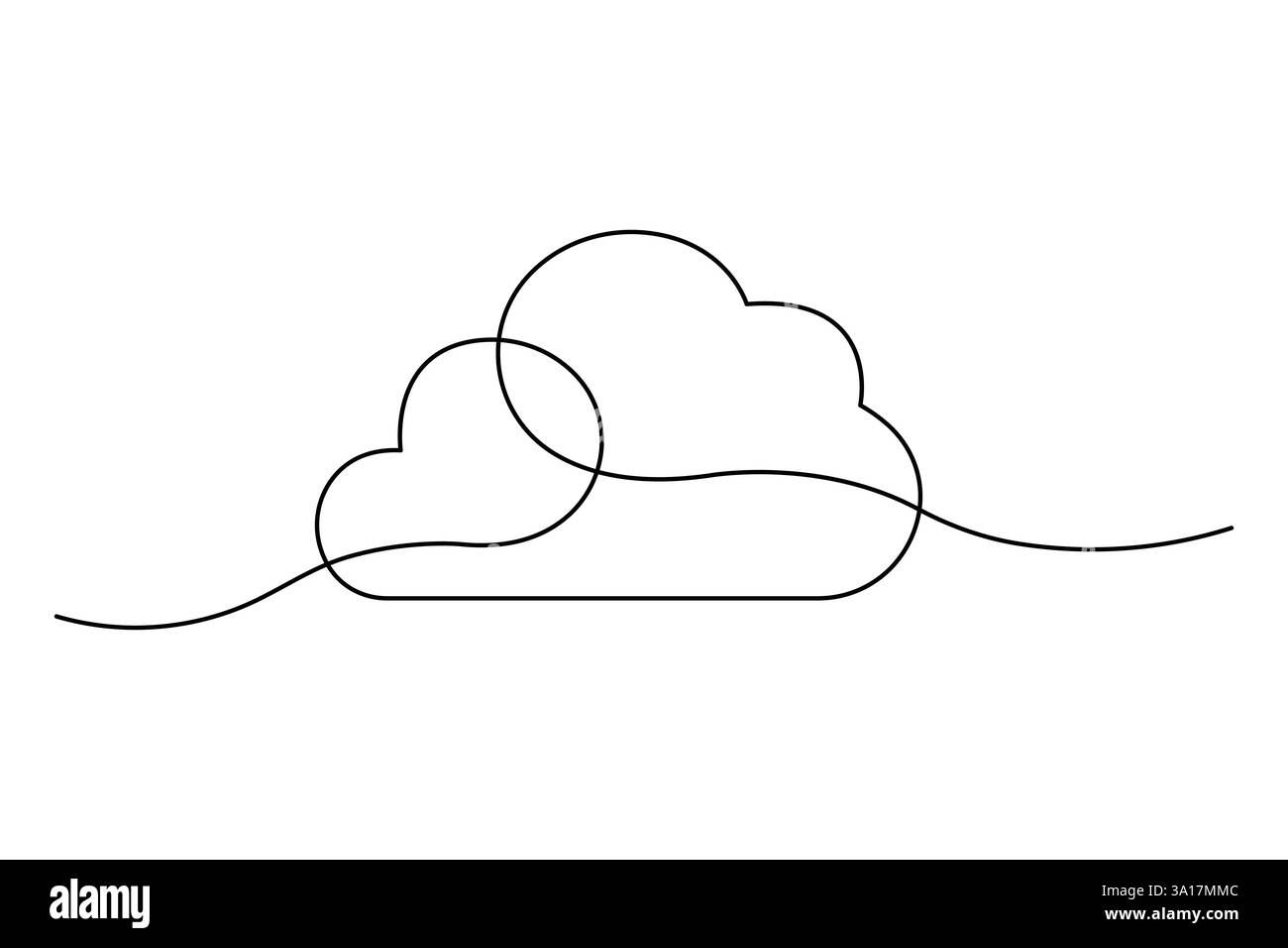 Durchgehende einzeilige Wolke Symbol Vektorillustration Stock Vektor
