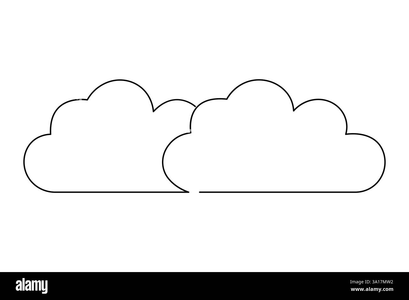Durchgehende einzeilige Wolke Symbol Vektorillustration Stock Vektor