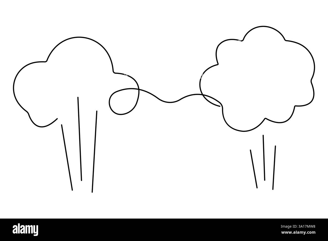 Durchgehende einzeilige Wolke Symbol Vektorillustration Stock Vektor