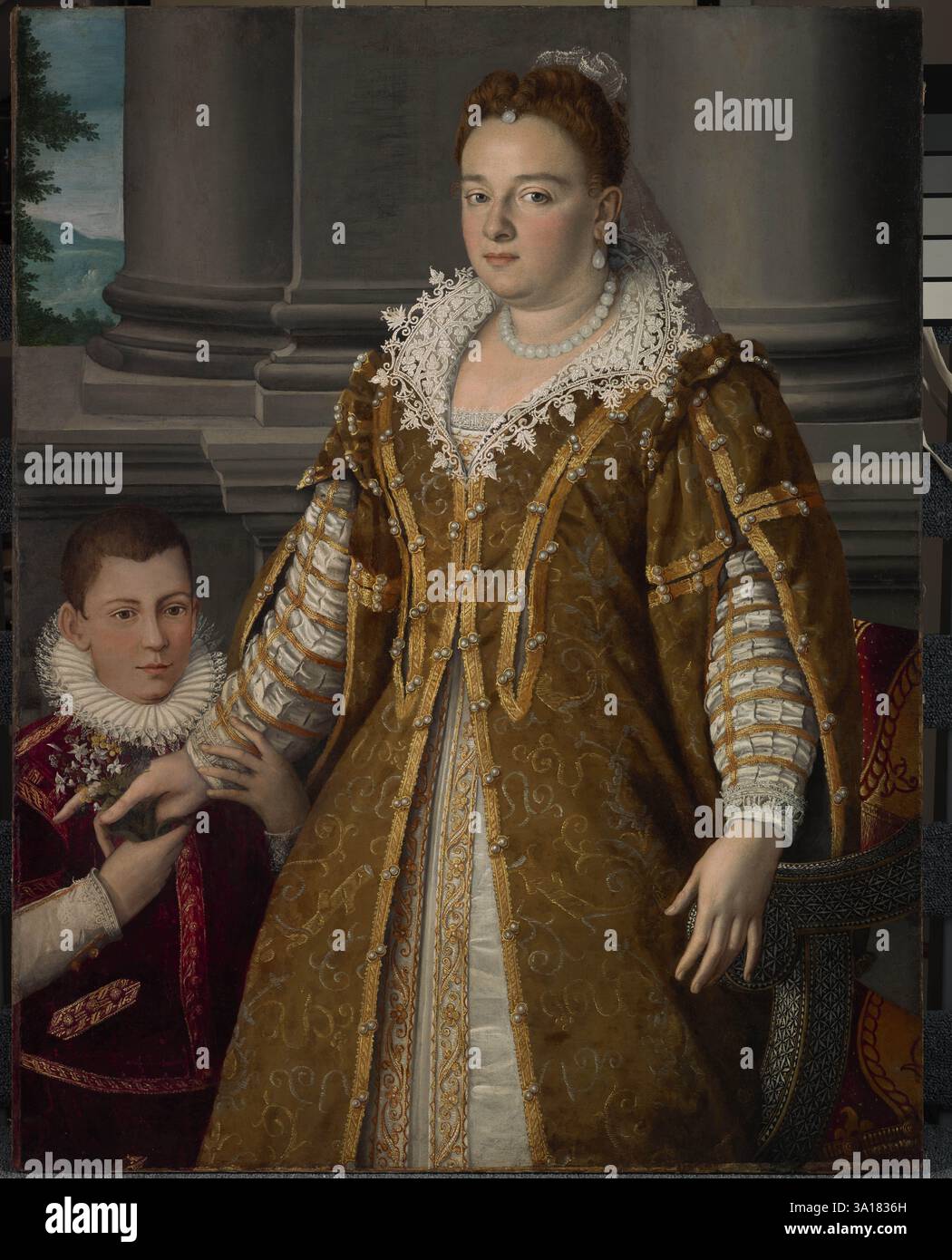 Alessandro Allori - Porträt der Großherzogin Bianca Capello de Medici mit ihrem Sohn - 1987,11 - Dallas Museum of Art Stockfoto
