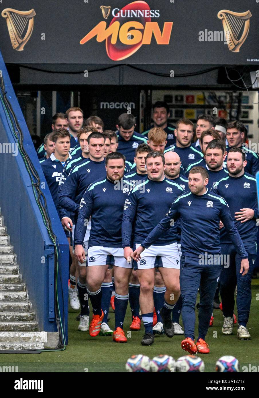 Scotland Rugby Team, Captain's Run, Murrayfield 07/03/25 Stockfoto