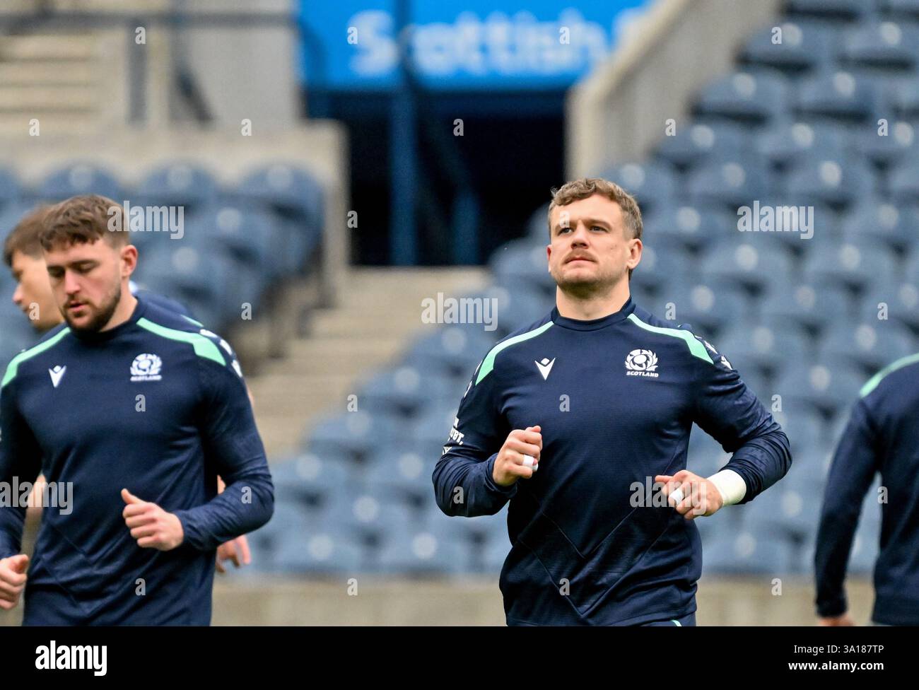 Scotland Rugby Team, Captain's Run, Murrayfield 07/03/25 Stockfoto