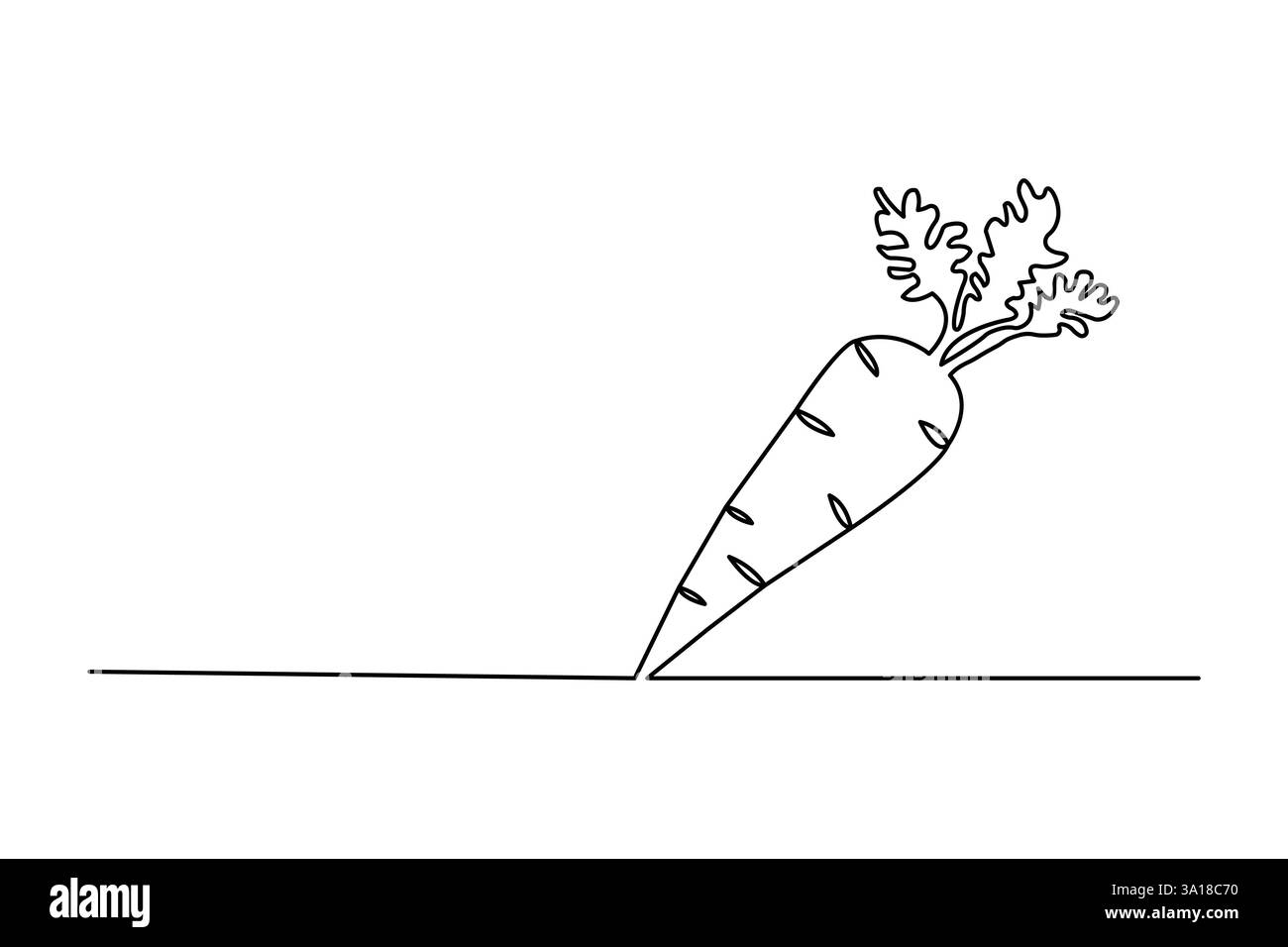 Einfache Karottengemüse durchgehende einzeilige Zeichnung der Karottenpflanze minimalistische Umrissvektor-Symbol Stock Vektor