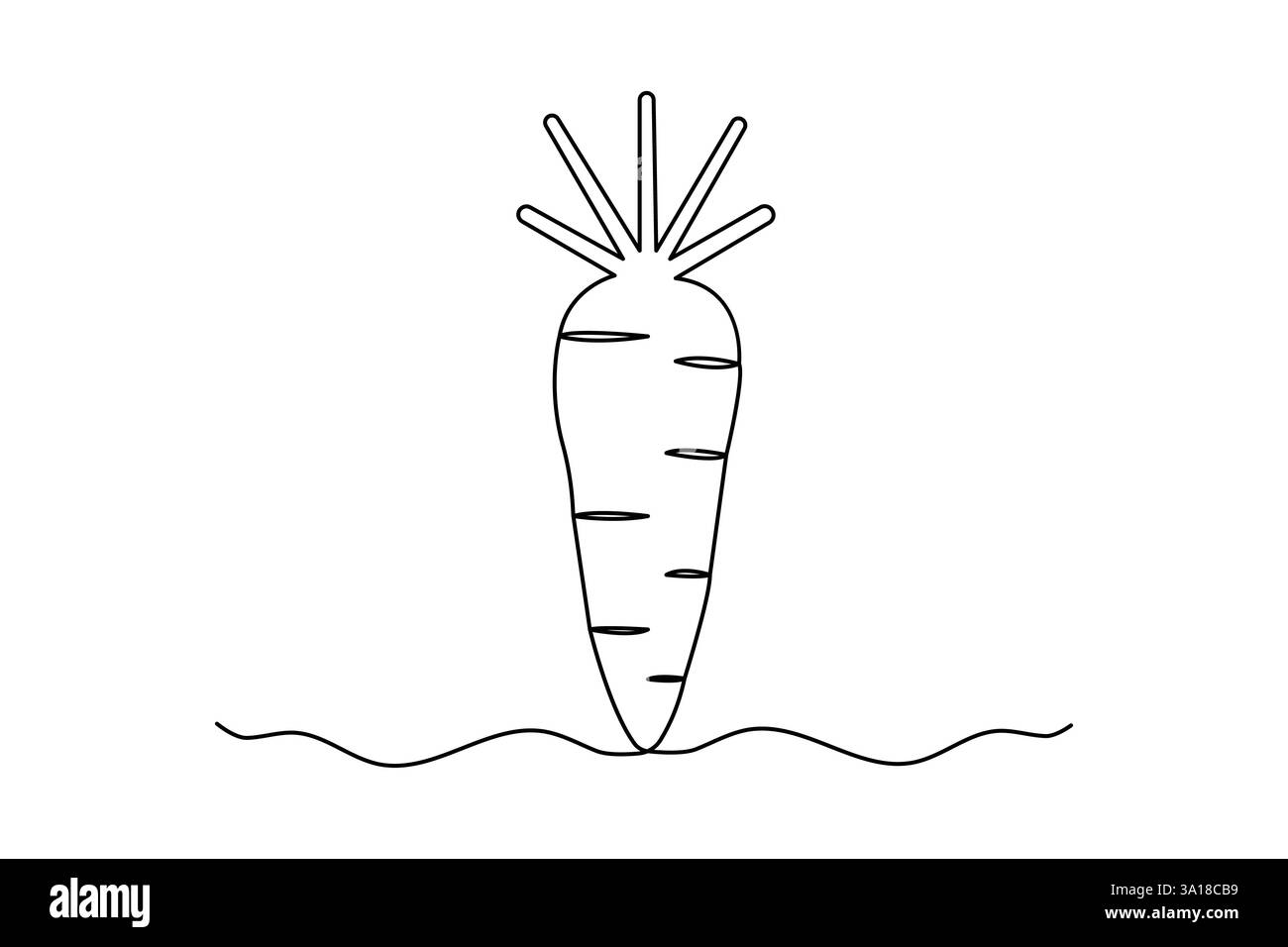 Einfache Karottengemüse durchgehende einzeilige Zeichnung der Karottenpflanze minimalistische Umrissvektor-Symbol Stock Vektor