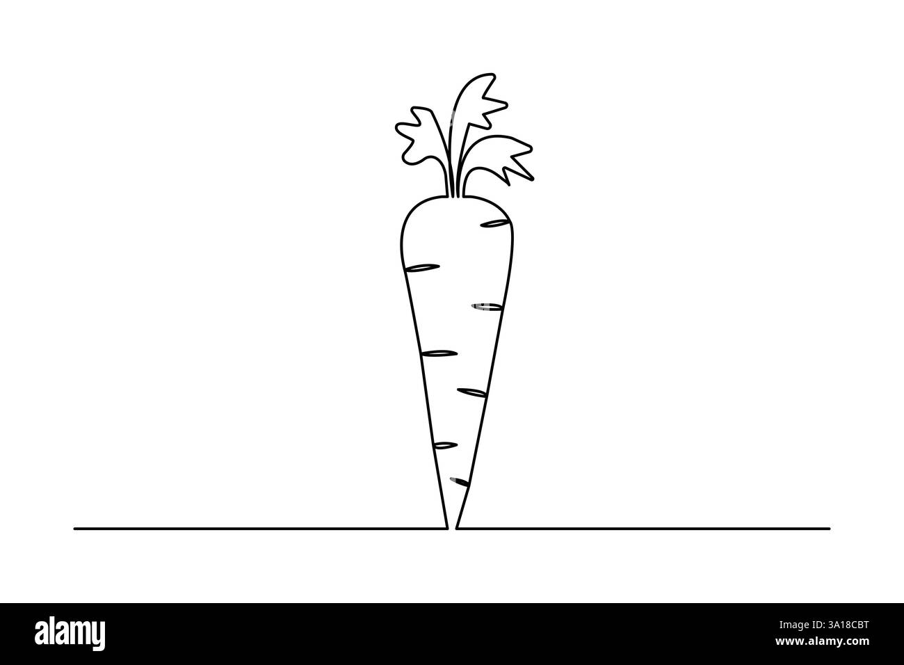 Einfache Karottengemüse durchgehende einzeilige Zeichnung der Karottenpflanze minimalistische Umrissvektor-Symbol Stock Vektor