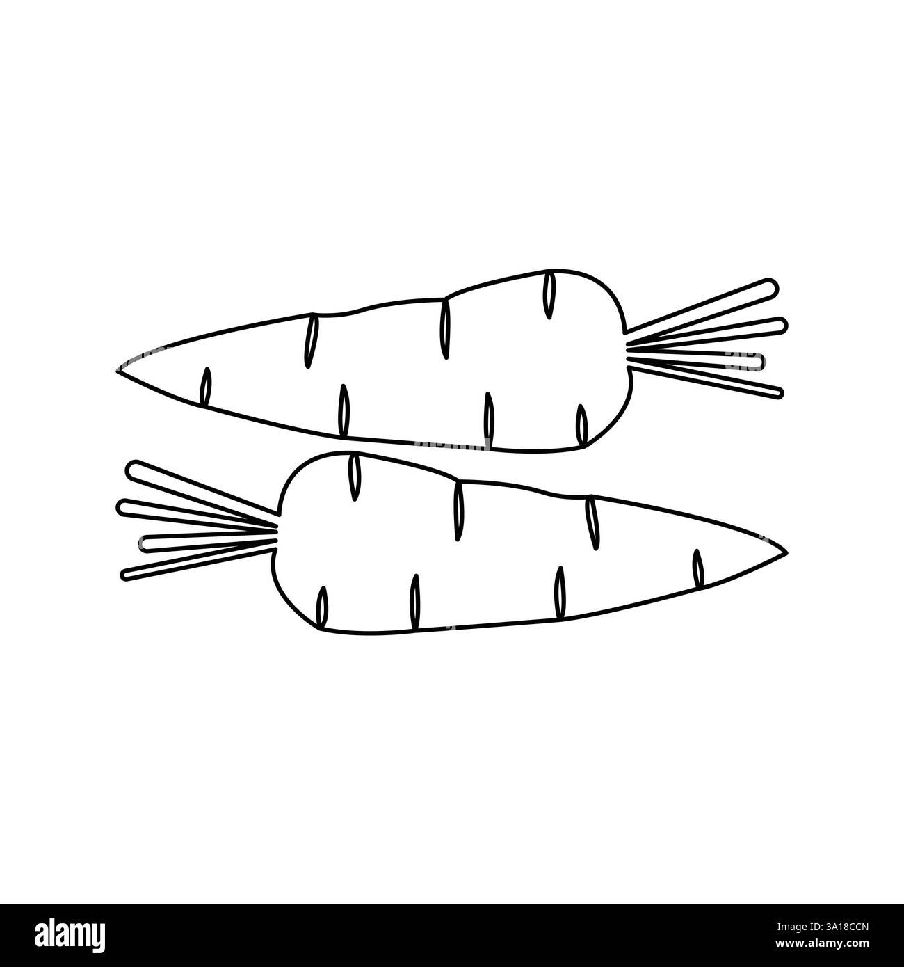 Einfache Karottengemüse durchgehende einzeilige Zeichnung der Karottenpflanze minimalistische Umrissvektor-Symbol Stock Vektor