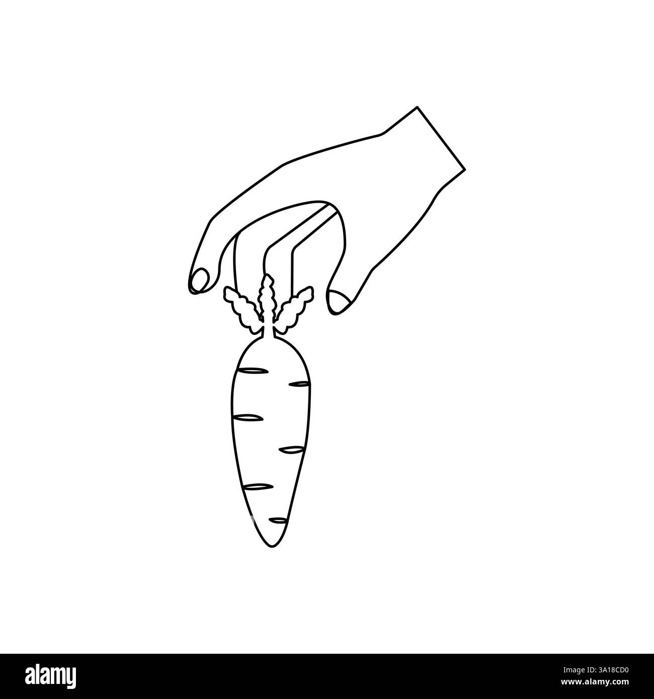 Einfache Karottengemüse durchgehende einzeilige Zeichnung der Karottenpflanze minimalistische Umrissvektor-Symbol Stock Vektor