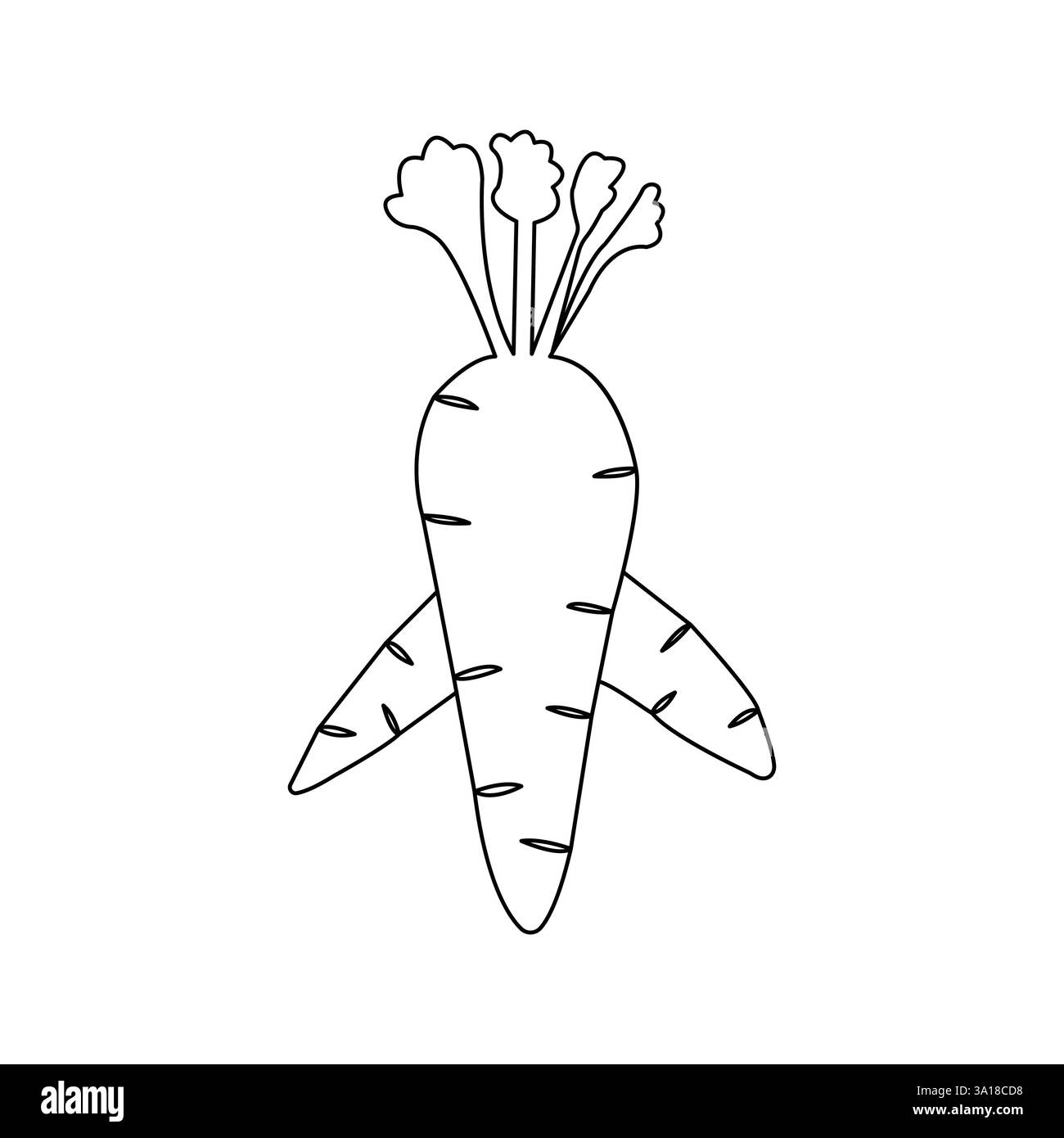 Einfache Karottengemüse durchgehende einzeilige Zeichnung der Karottenpflanze minimalistische Umrissvektor-Symbol Stock Vektor