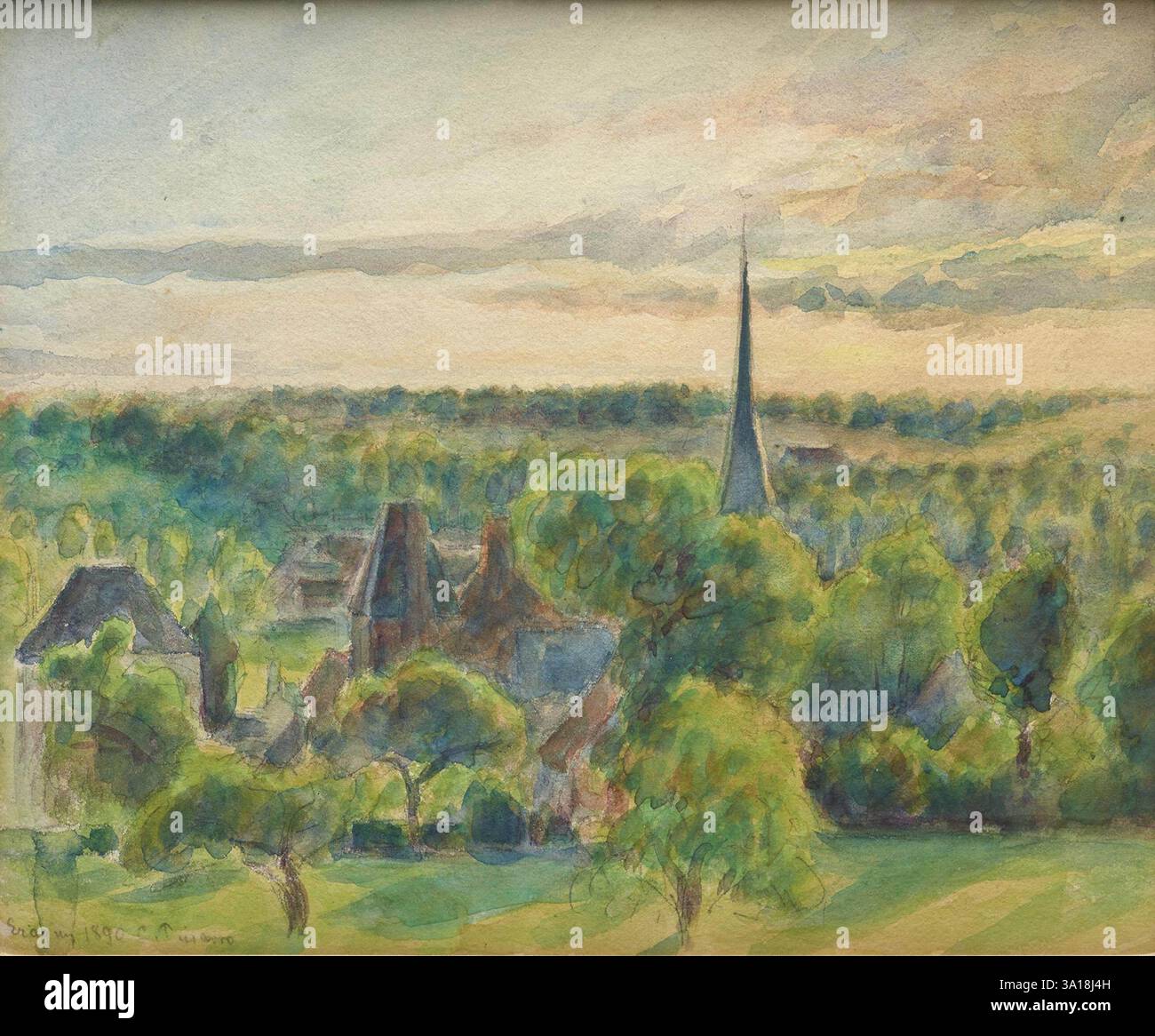 Camille Pissarro Landscape at Eragny (1890) Stockfoto