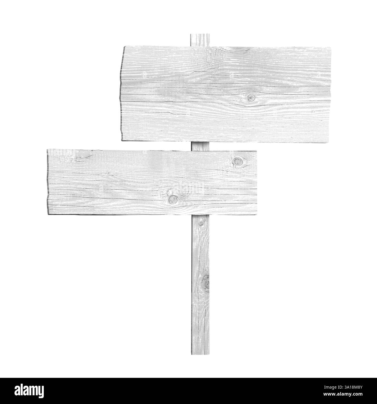 Holzstange mit Brettern auf weißem Hintergrund Stockfoto Holzstange mit Brettern auf weißem Hintergrund Stockfoto