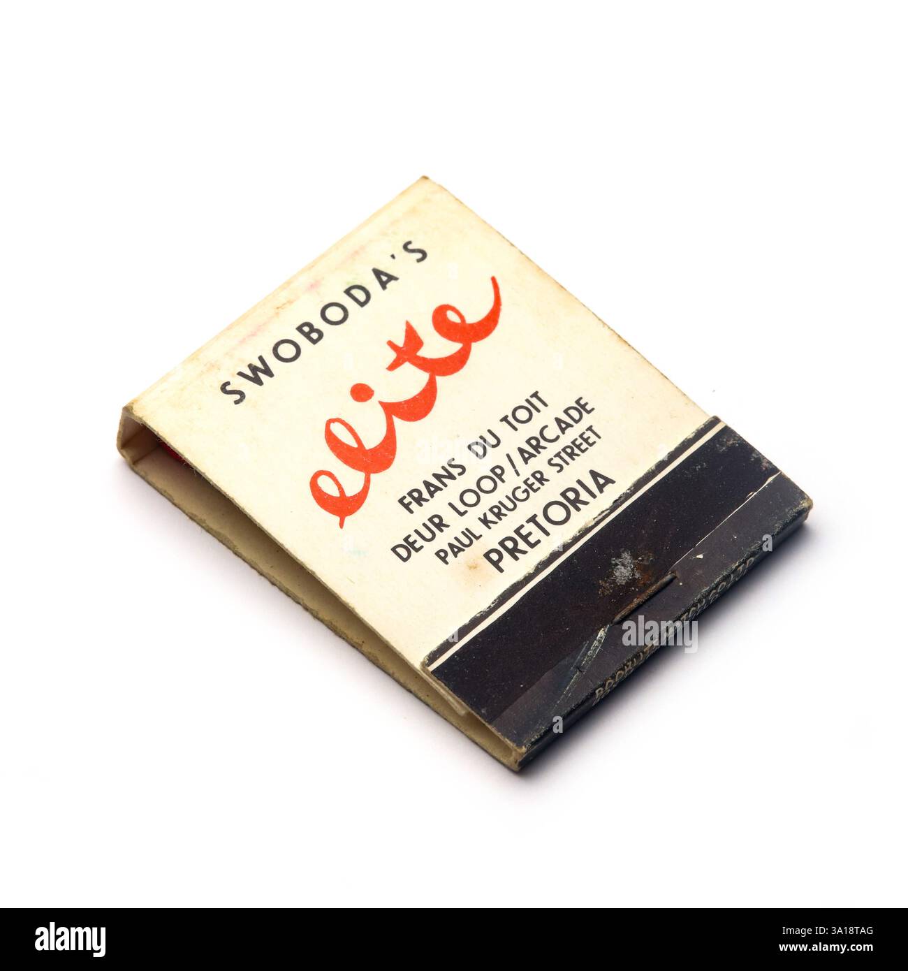 Swobodas Elite Vintage Streichholzbuch Stockfoto