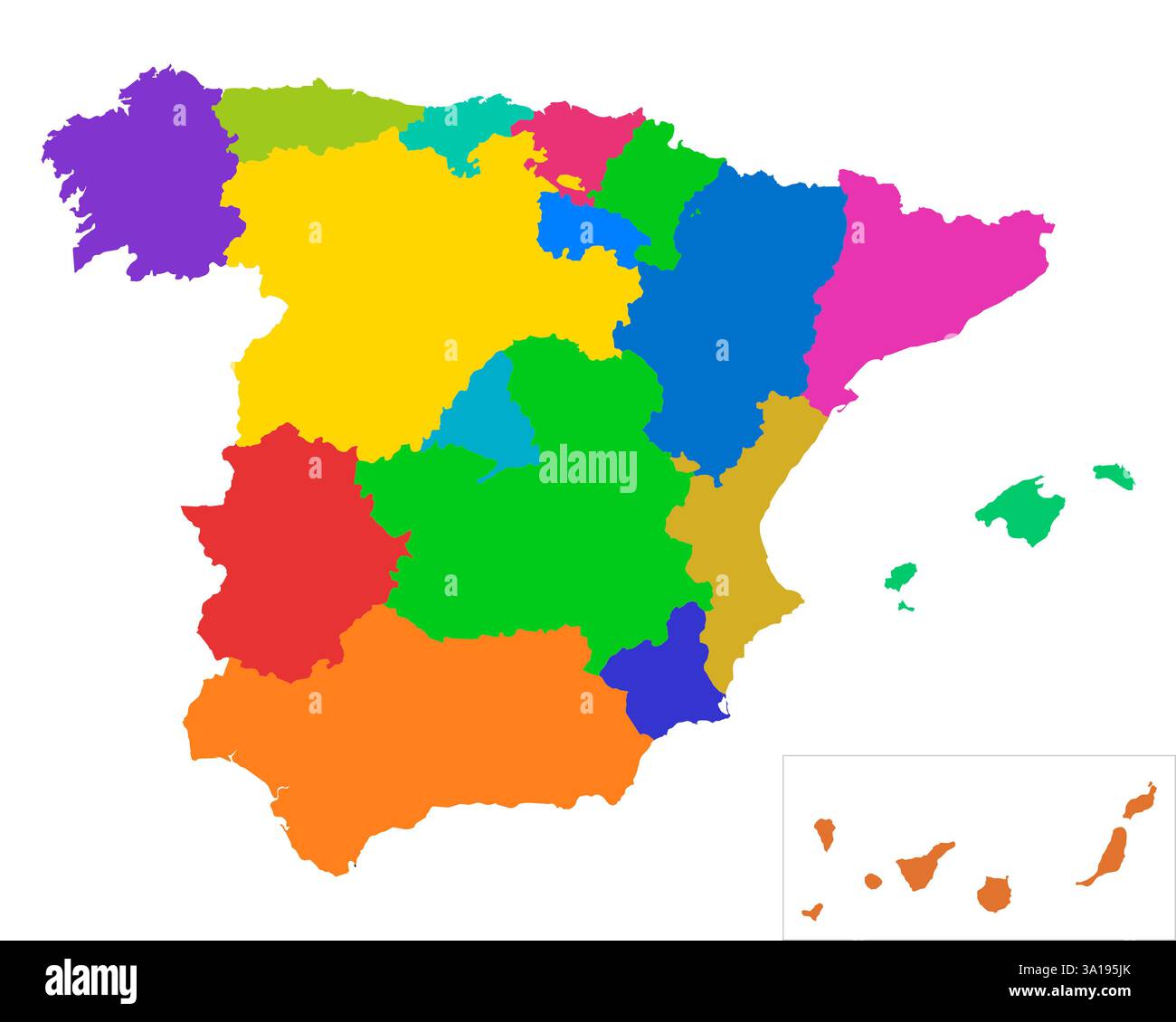 Karte von Spanien Stockfoto