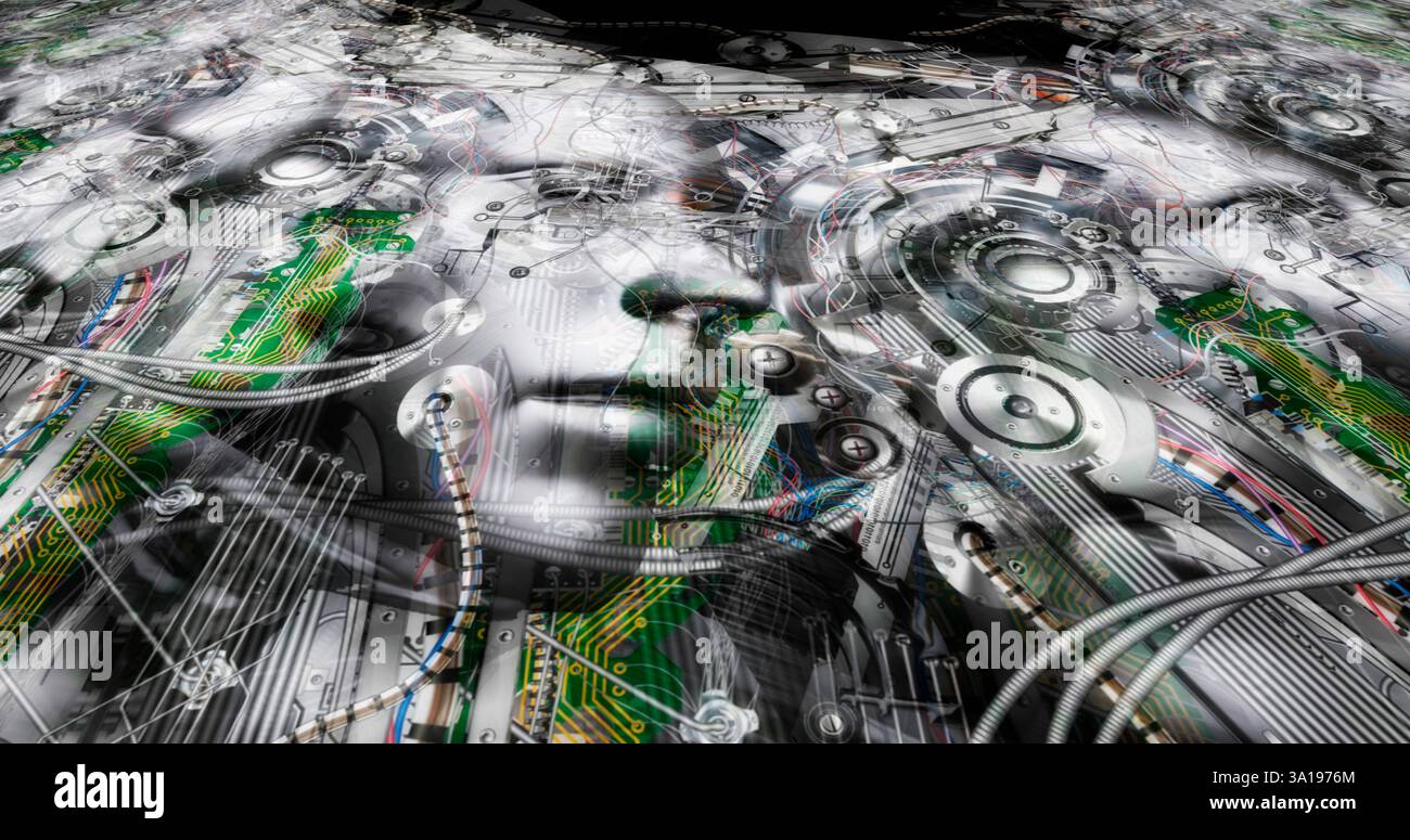 Computer erzeugte Bild von surreal Cyborg Köpfe Stockfoto