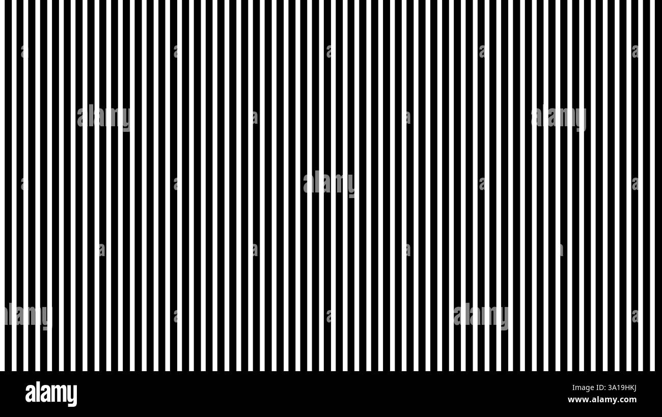 Nahtloses Streifenmuster mit schwarzen und weißen Streifen als Hintergrund Stockfoto