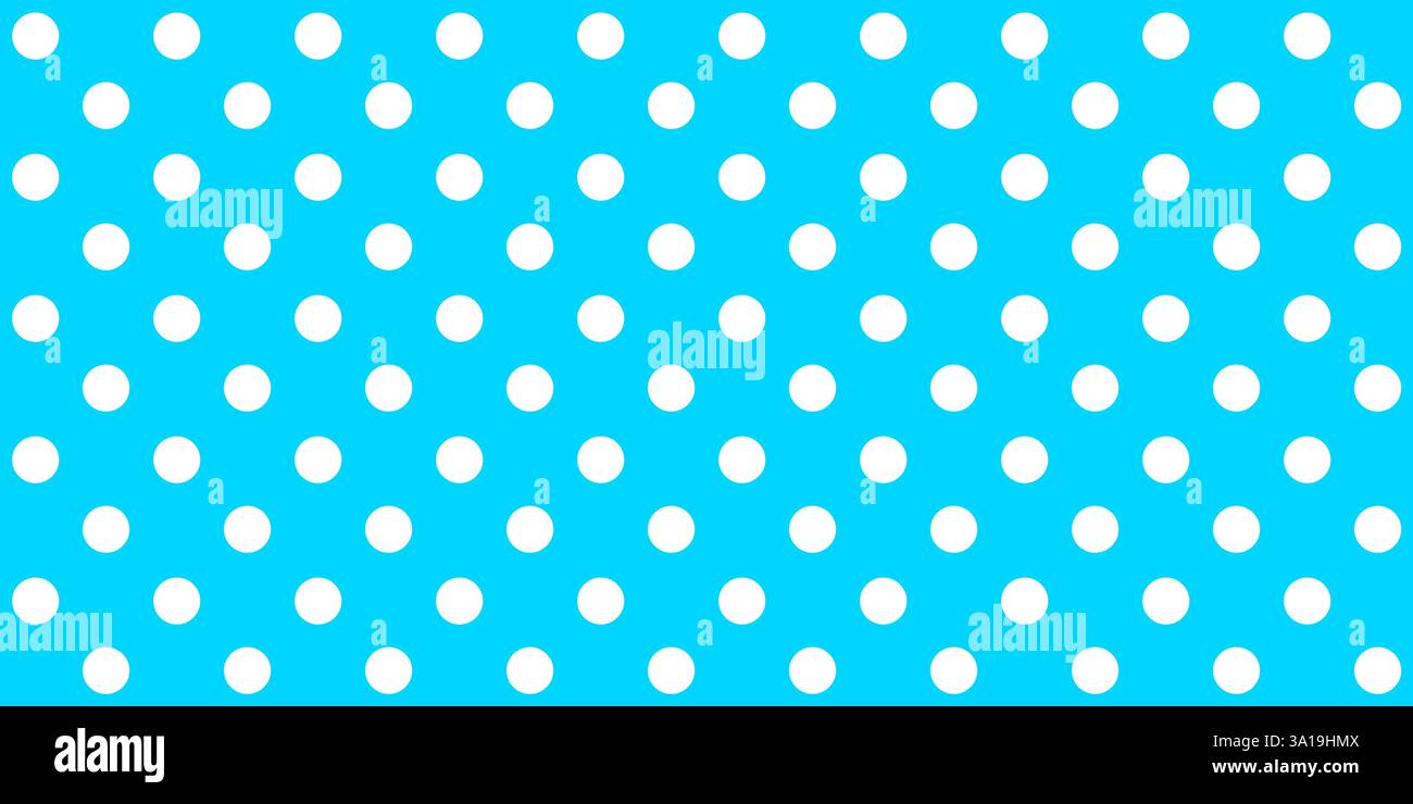 Weiße Punkte auf breitem hellblauem Hintergrund Stockfoto