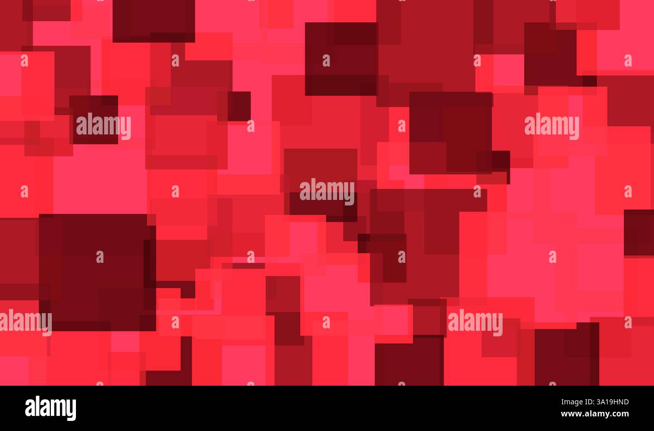 Modernes Hintergrundmuster mit roten Quadraten Stockfoto