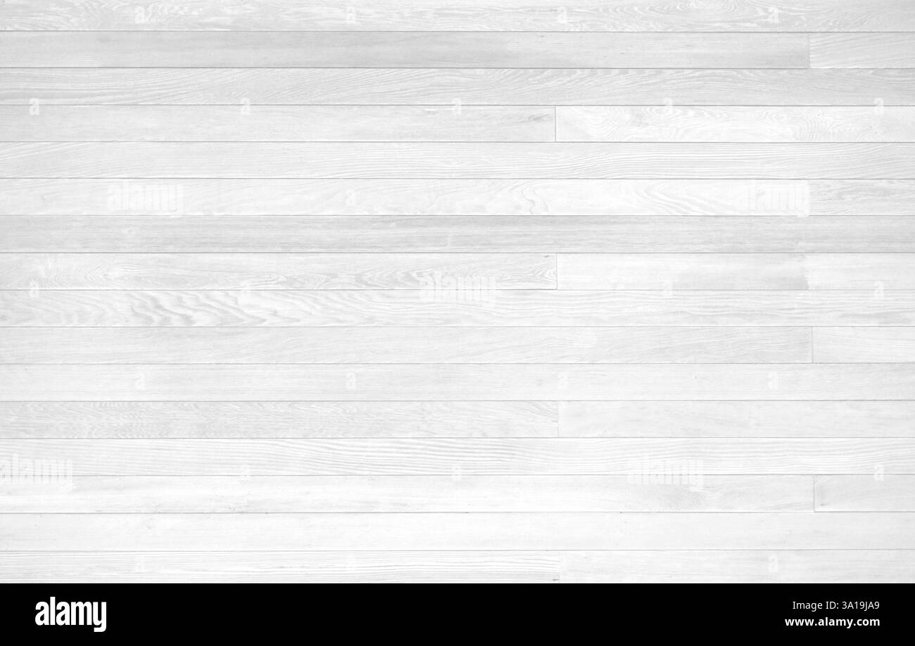Holzstruktur mit hellen weißen Holzbrettern als leerer rustikaler Hintergrund mit Textraum oder Hintergrund für natürliche Textur Stockfoto