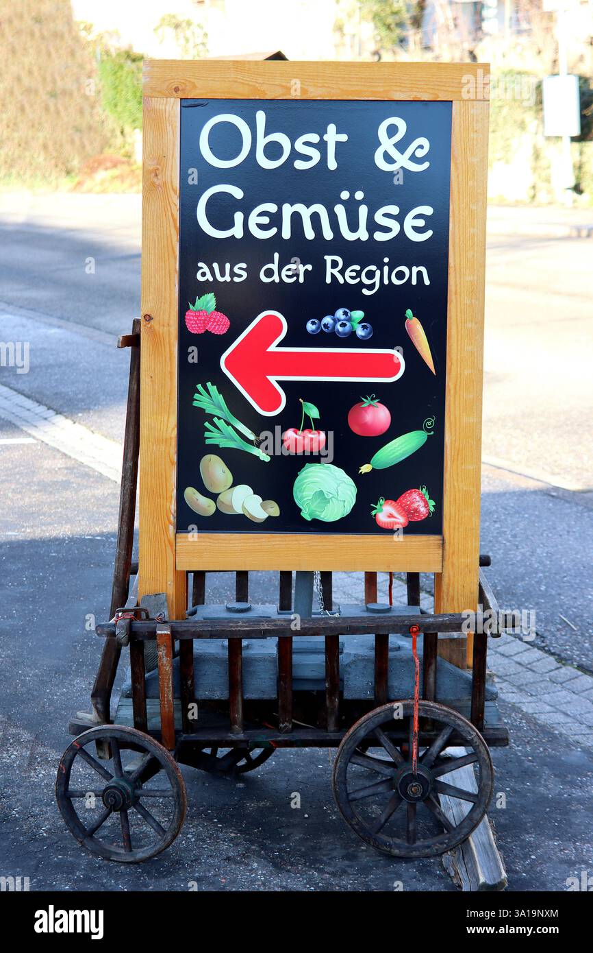 Obst und Gemüse aus der Region Stockfoto