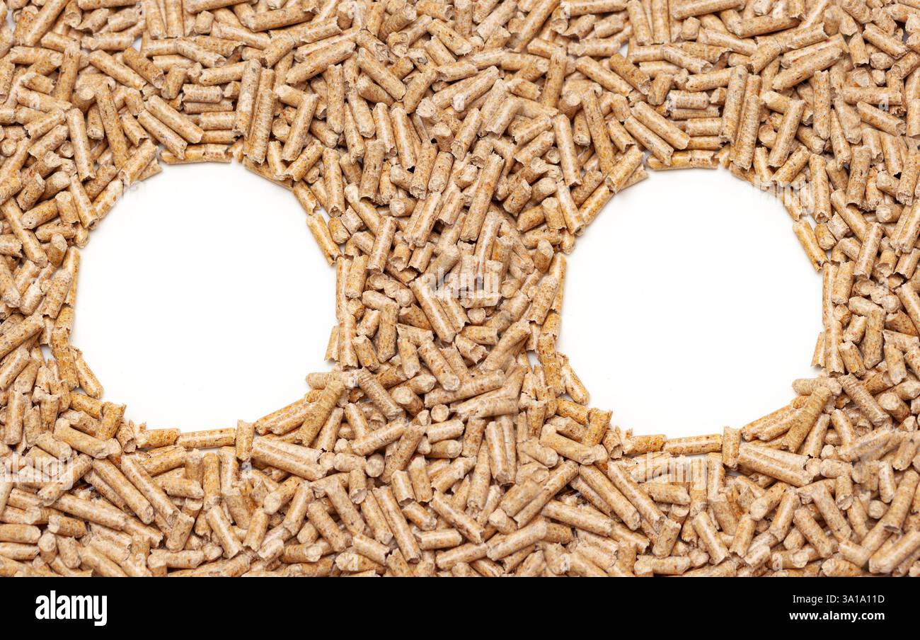 Rahmen mit alternative Biokraftstoffe aus Sägemehl Pellets hergestellt. Stockfoto