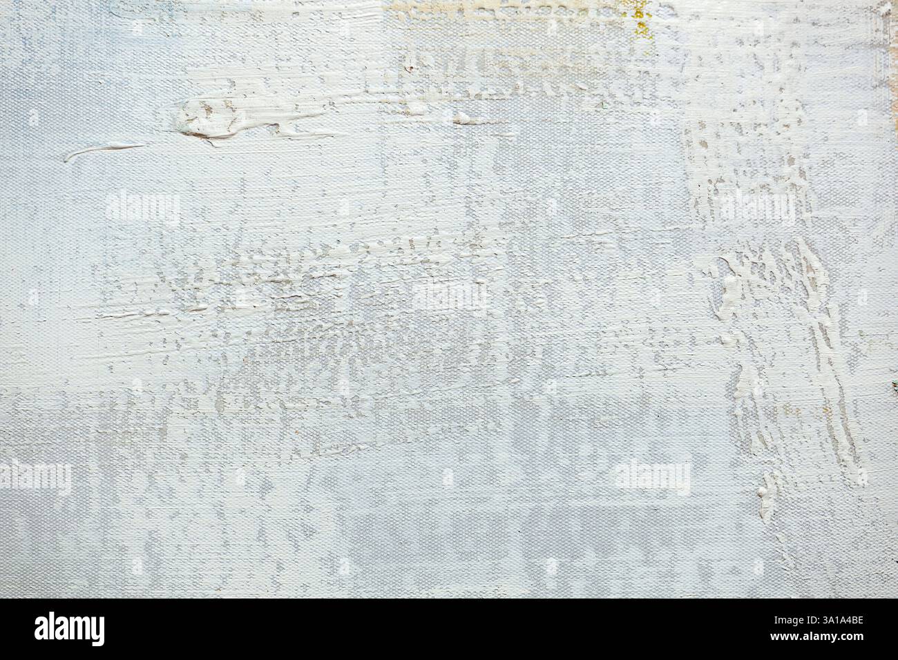 Abstrakte Details von Acrylfarben auf Leinwand. Reliefkunsthintergrund in silberfarbener Farbe. Stockfoto