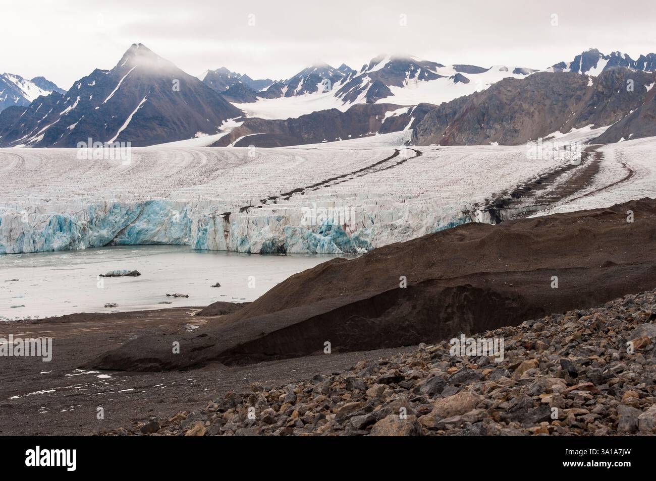 Blick auf den Gletscher vom 14. Juli - Spitzbergen Stockfoto