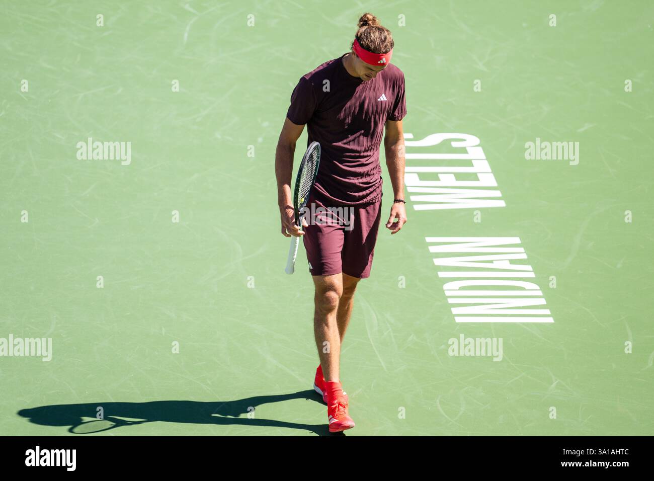 Indian Wells, USA. März 2025. Tennis: ATP Tour, Indian Wells, Singles, Männer, 2. Runde, Zverev (Deutschland) - Griekspoor (Niederlande). Alexander Zverev in Aktion Credit: Maximilian Haupt/dpa/Alamy Live News Stockfoto
