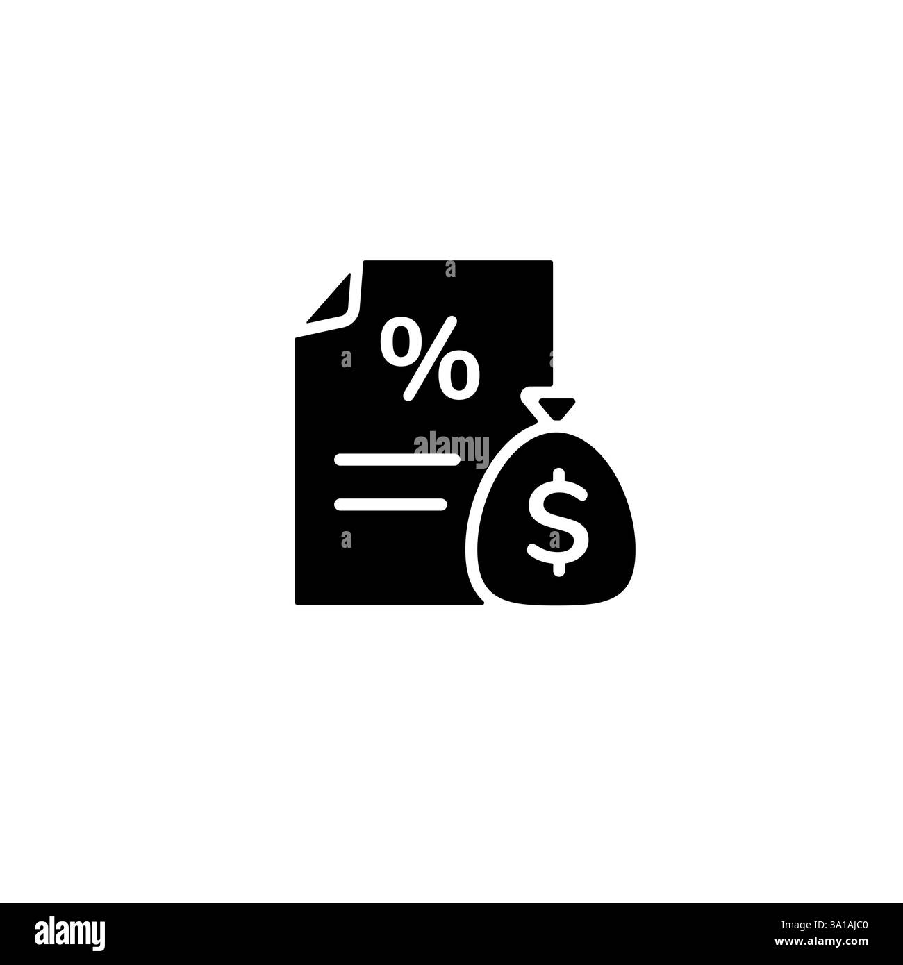 Finanzdokument und Geldbeutel-Symbol für Zins- und Gewinndarstellung Stock Vektor