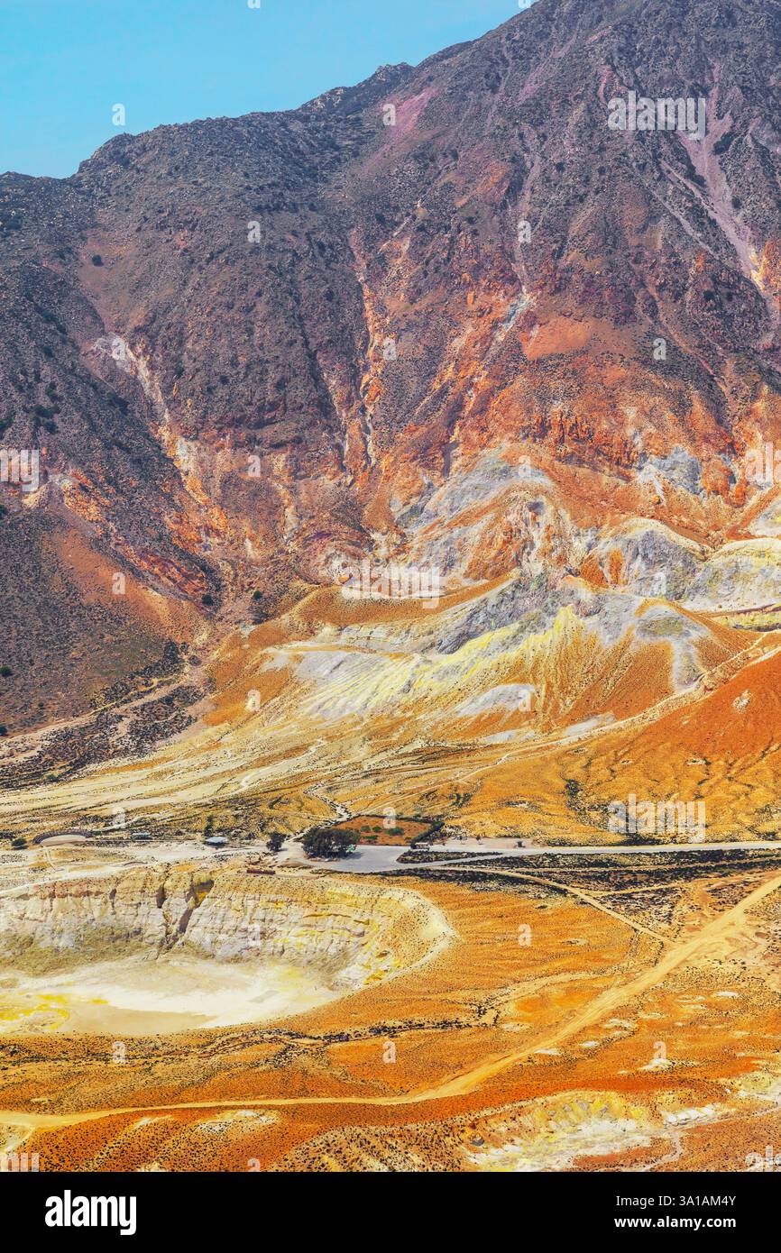 Nisyros Vulkan, hohe Aussicht, Nisyros Insel, Dodekanesische Inseln, Griechenland Stockfoto