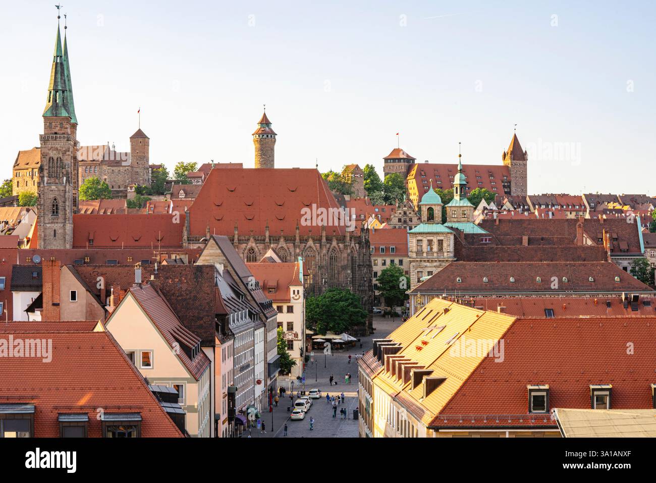 Blick auf das Schloss Nürnberg, Mittelfranken, Bayern, Deutschland Stockfoto