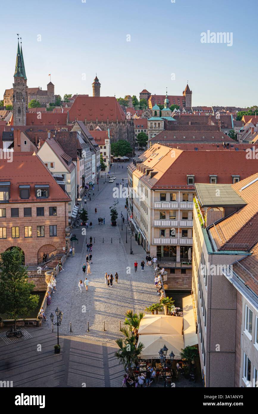 Blick auf das Schloss Nürnberg, Mittelfranken, Bayern, Deutschland Stockfoto