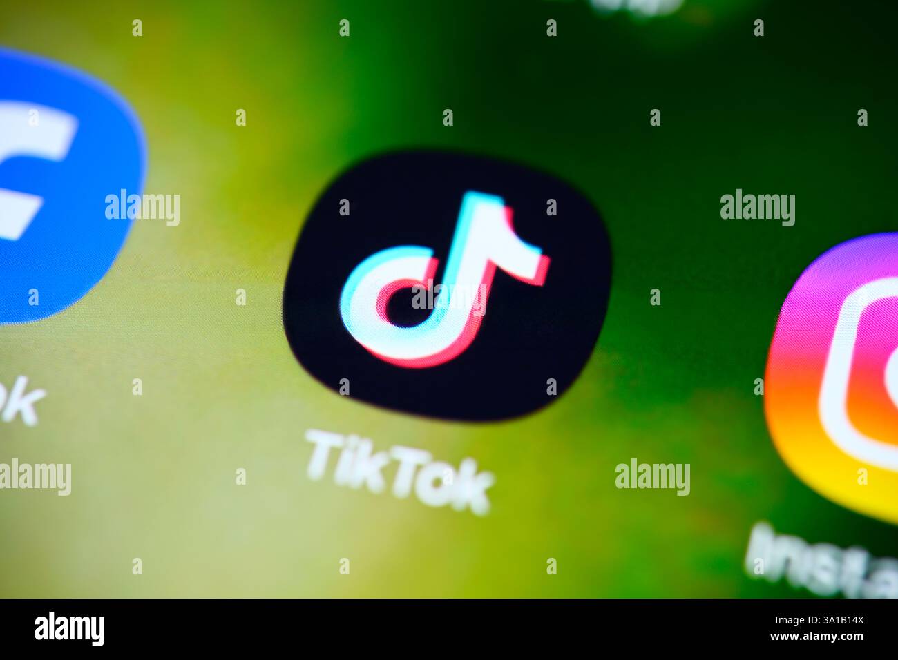 TikTok App auf einem Smartphone Stockfoto