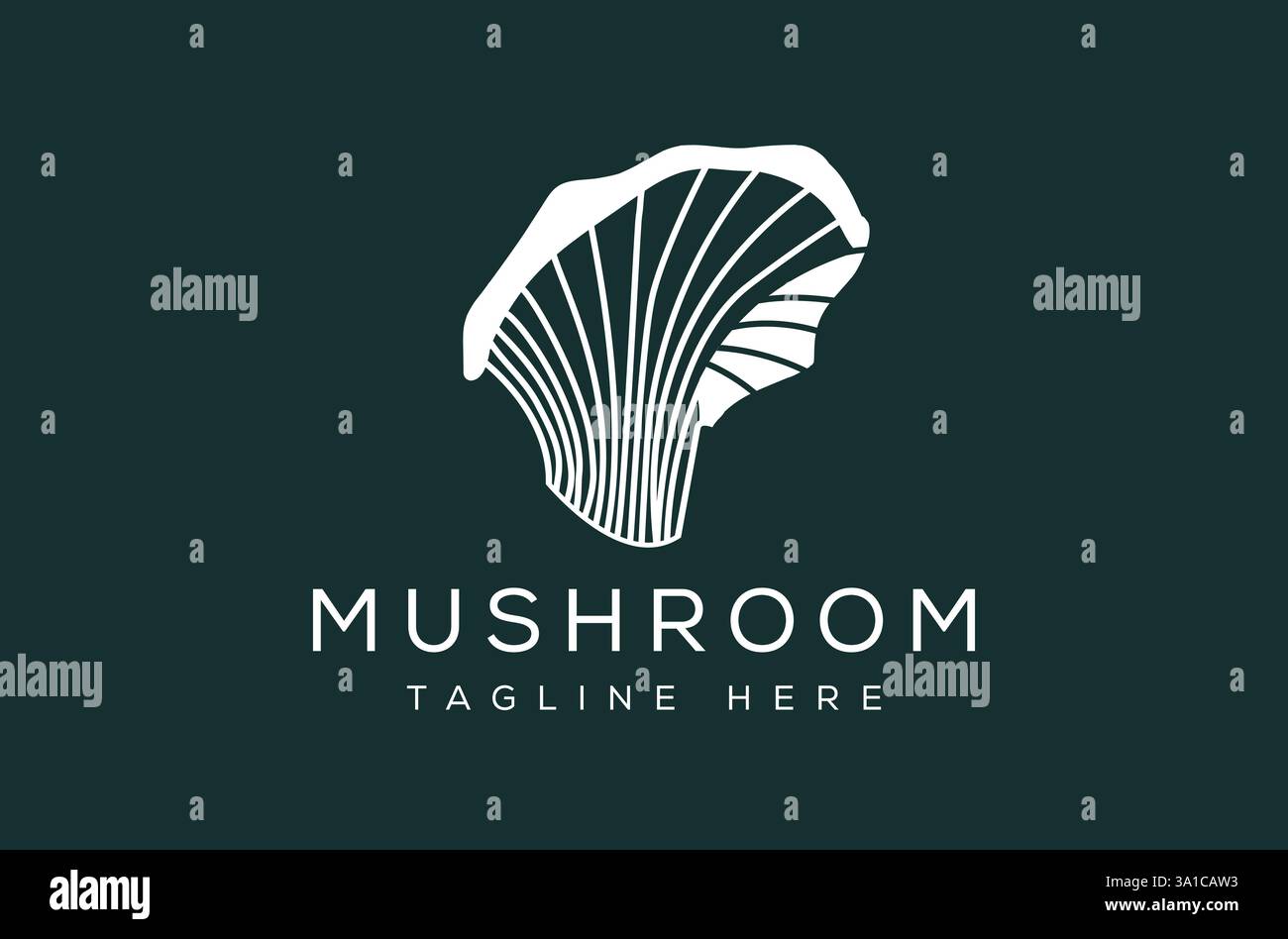 Pilz Baum Logo Design Vektor Icon Symbol Markenidentität, Pilz Illustrationen, Austernpilz Motte Logo, Pilz Logo, Landwirtschaft Farm Stock Vektor