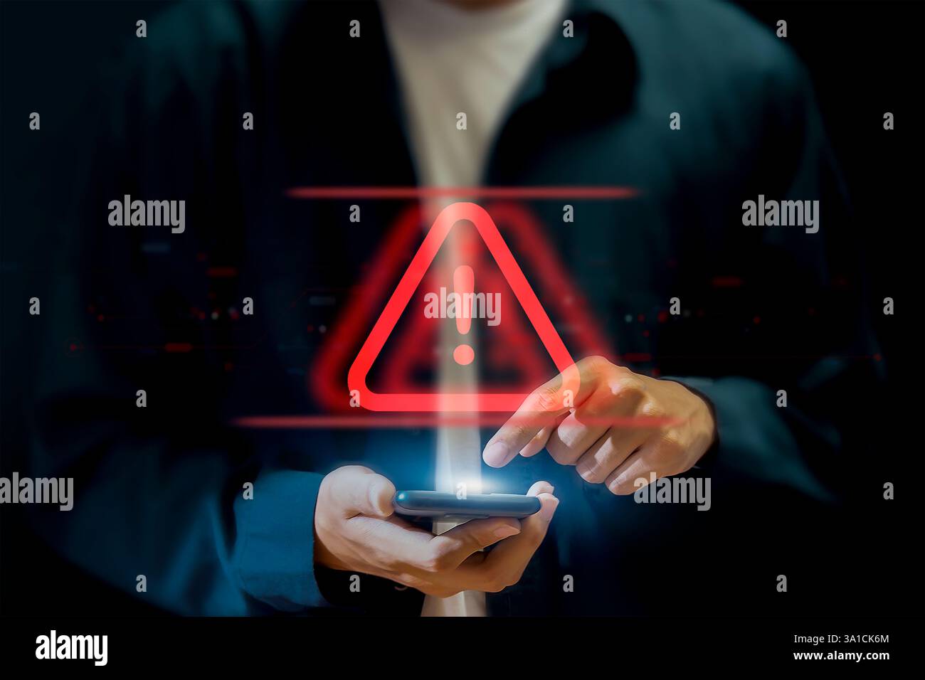 Warnung Fehler 404 Seite nicht gefunden Computernetzwerk Warnung mit Problem Stockfoto