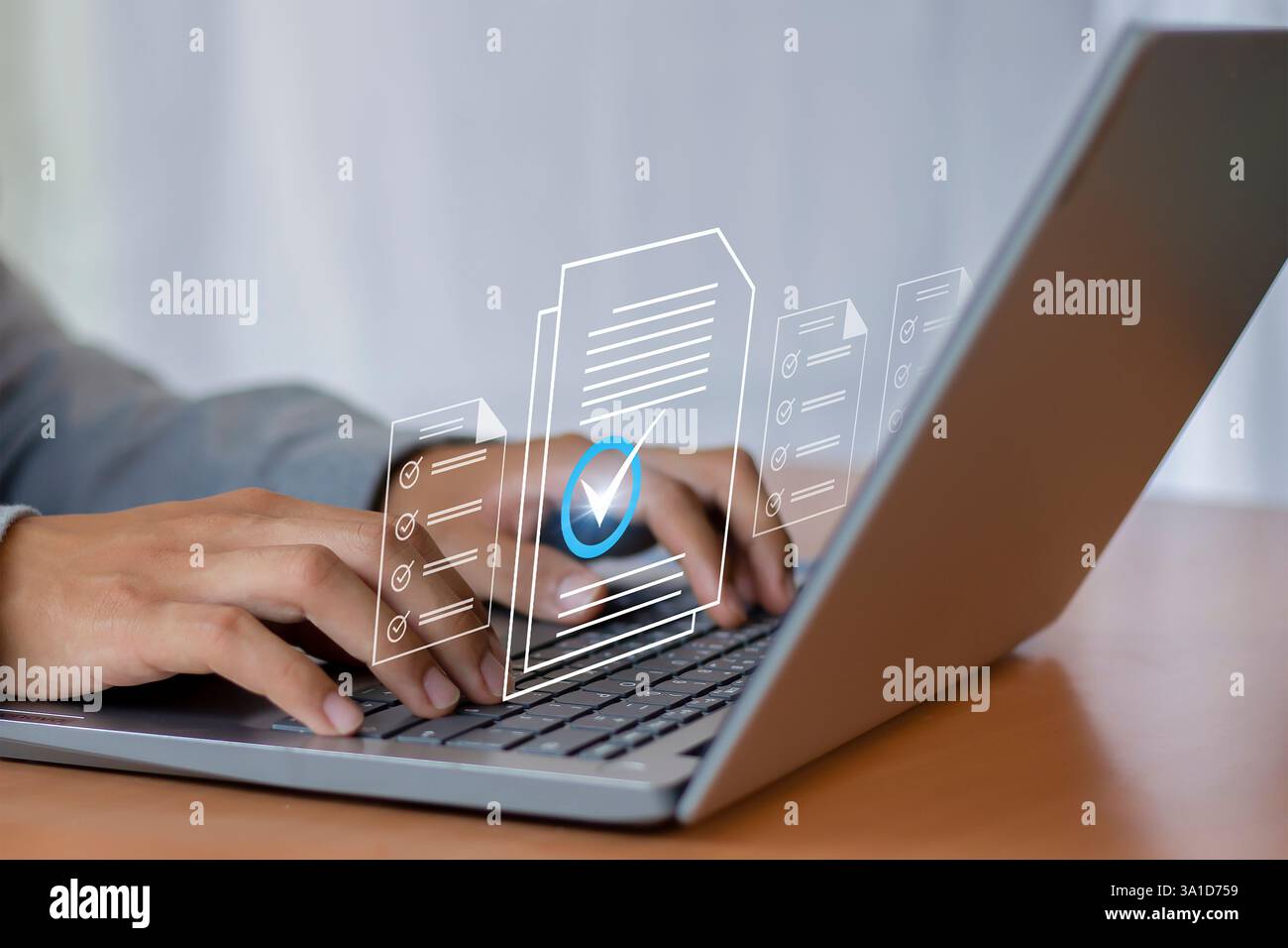 Konzepte und Checklisten für die Verwaltung von Geschäftsdokumenten Daten-Checkliste, Geschäftsentwicklung Schlüsselwörter Sprache: Englisch Stockfoto