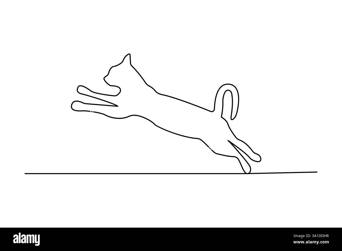 Durchgehende einzeilige Kunstzeichnung von Katze Haustier-Konzept Umrissvektor-Symbol Stock Vektor